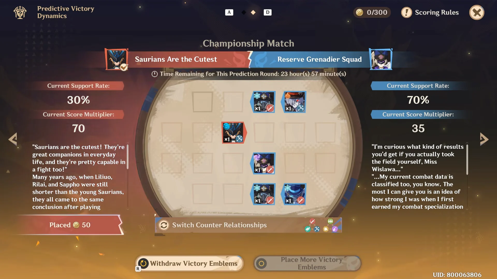 Championship Match Prediction