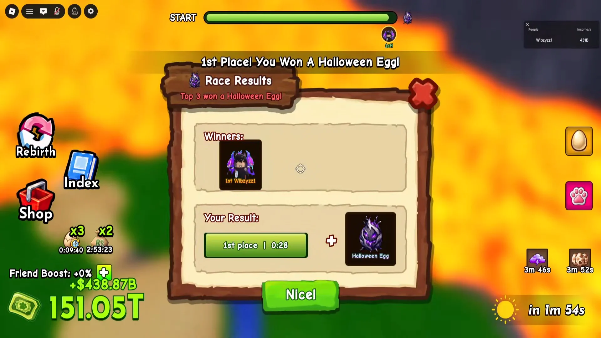 Finishing Race and Victory Screen
