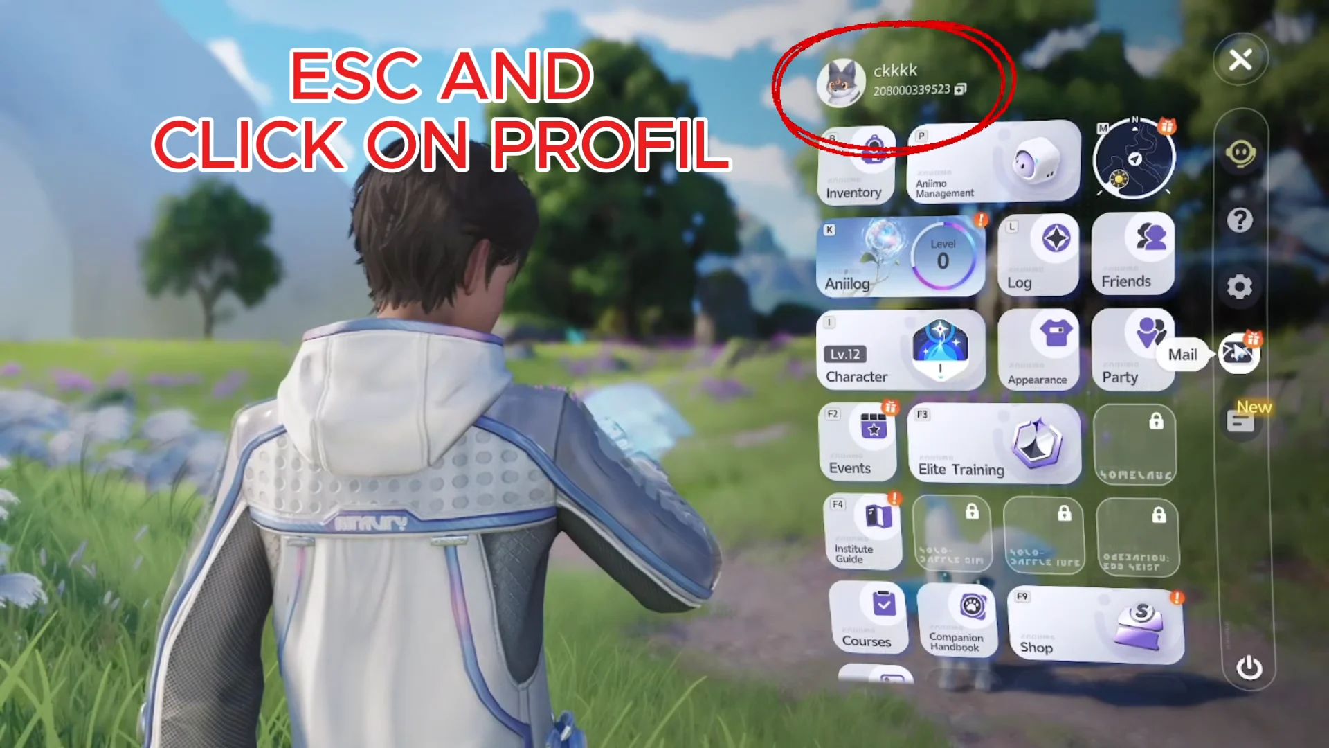 Open main menu