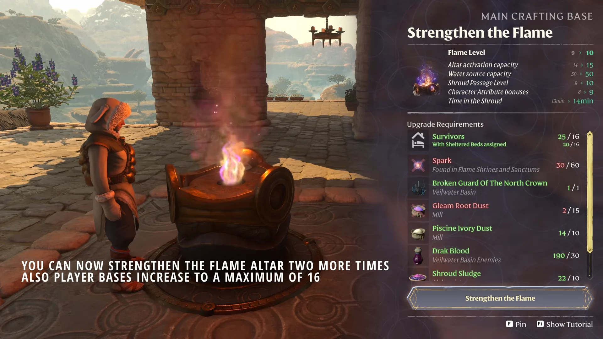 Strengthen the Flame requirements list