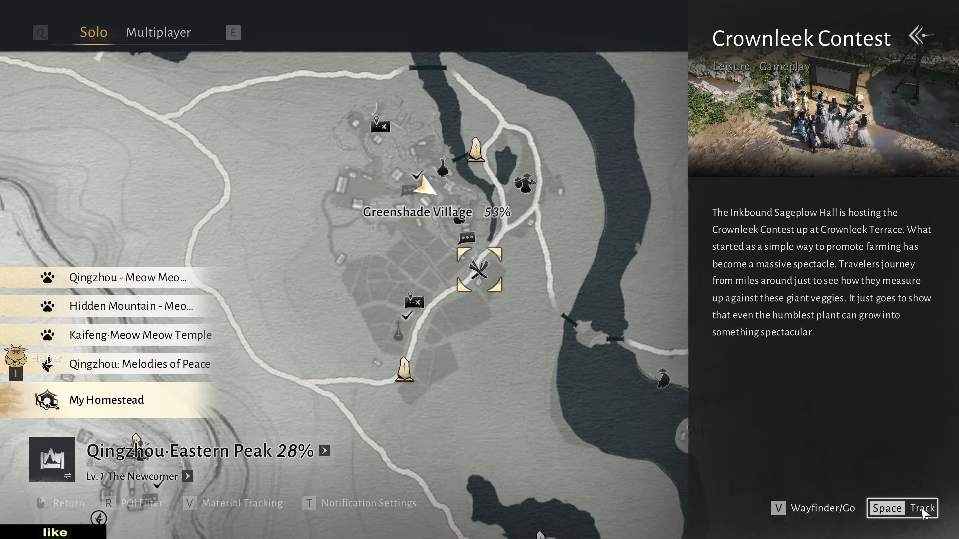 Map overview of Greenshade Village