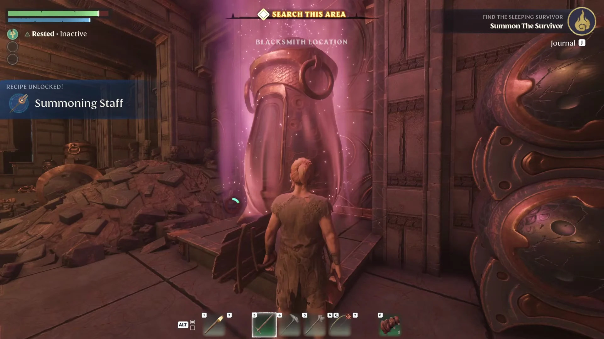 Entering the Vault and Awaking the Blacksmith