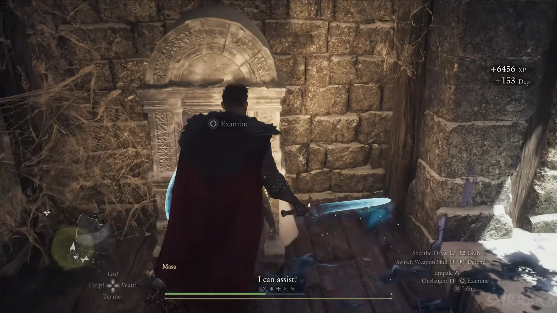 Examine prompt at the stone gate lever