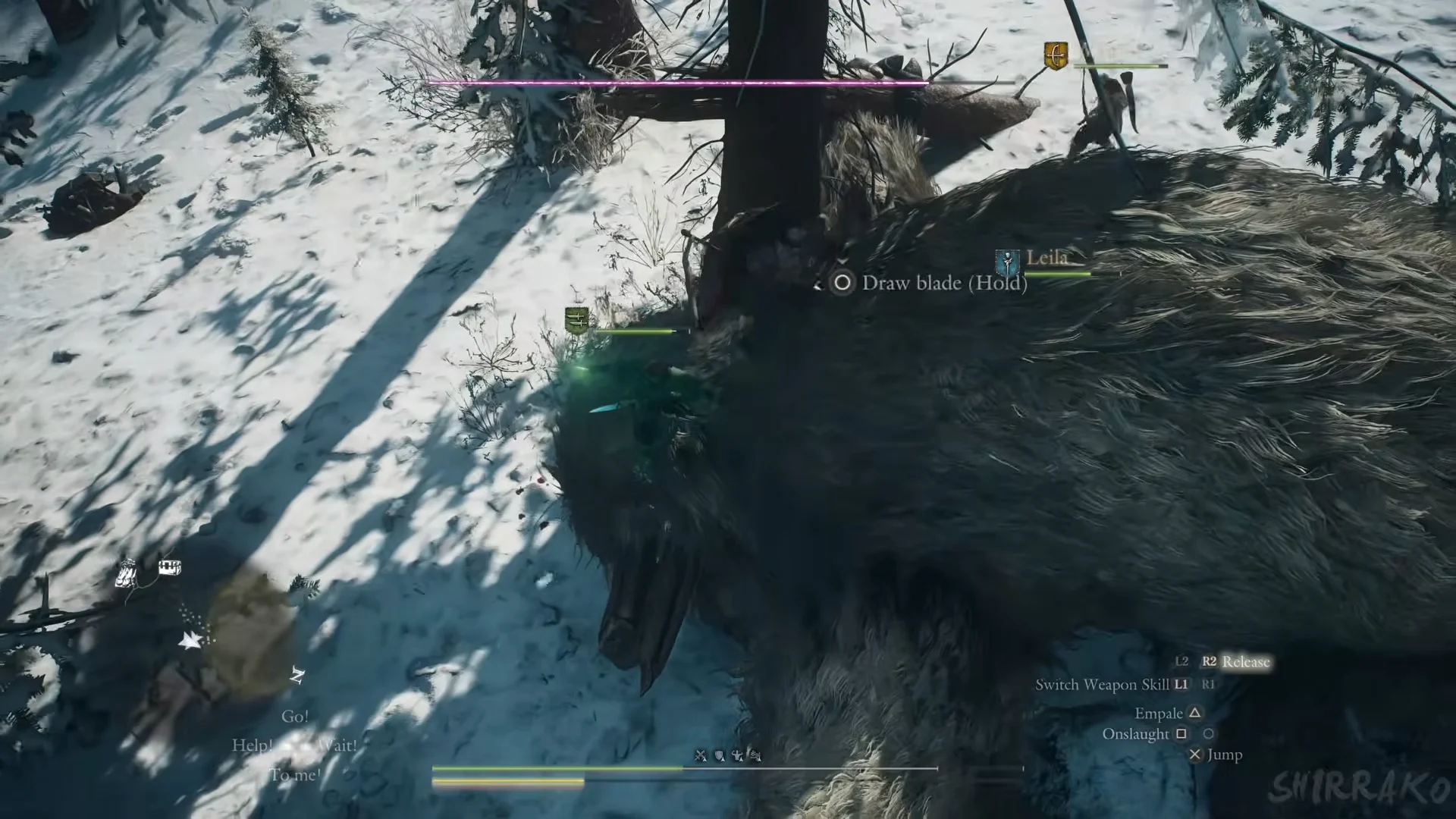 Draw blade prompt on toppled giant