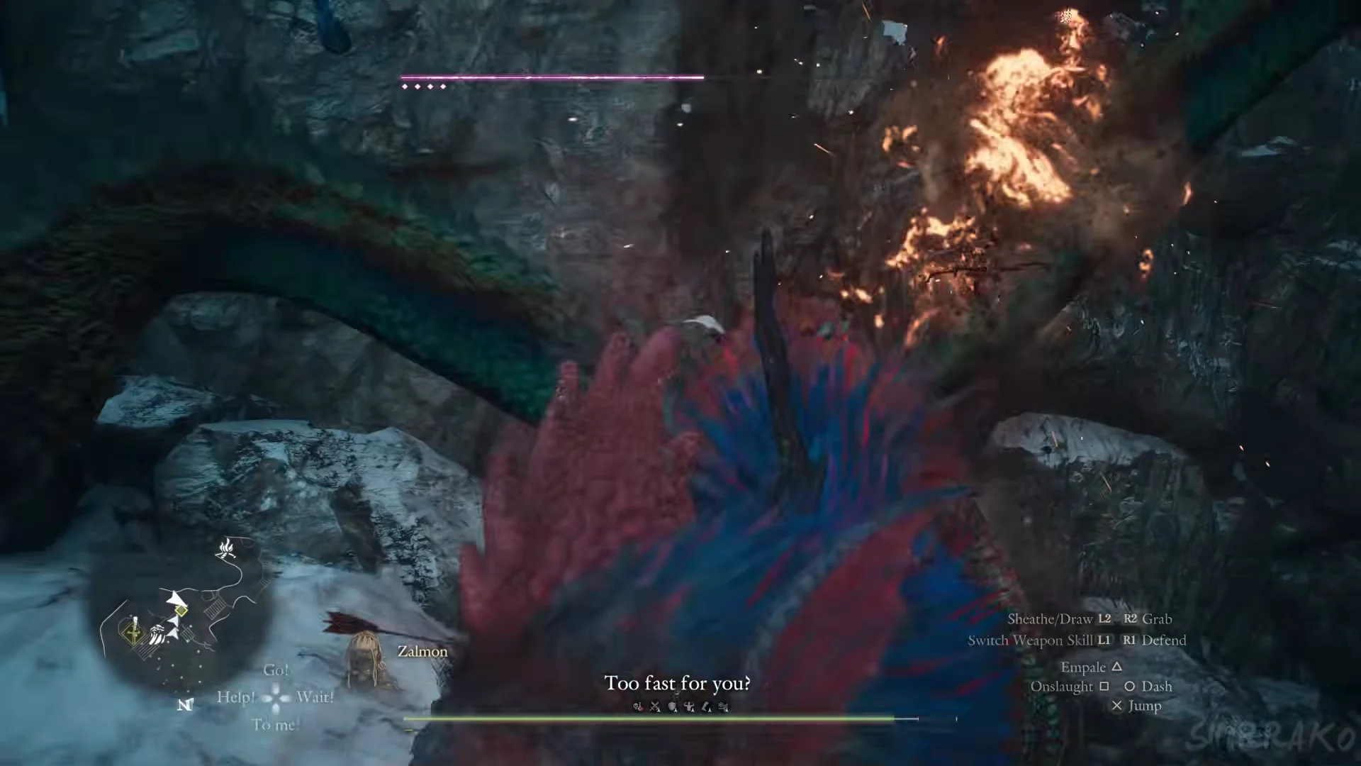 The flame sac bursts