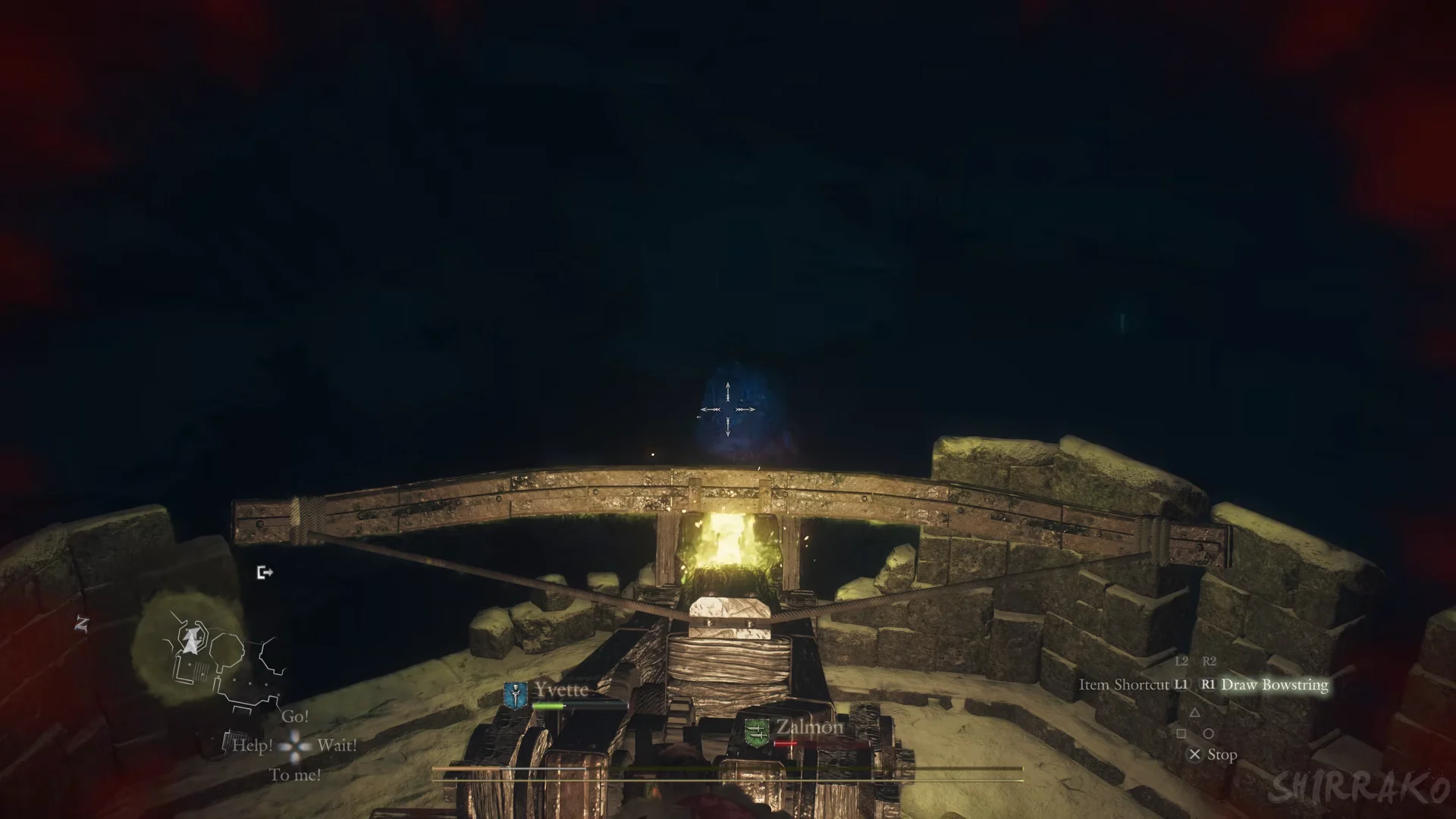 Aiming the tallow-loaded ballista