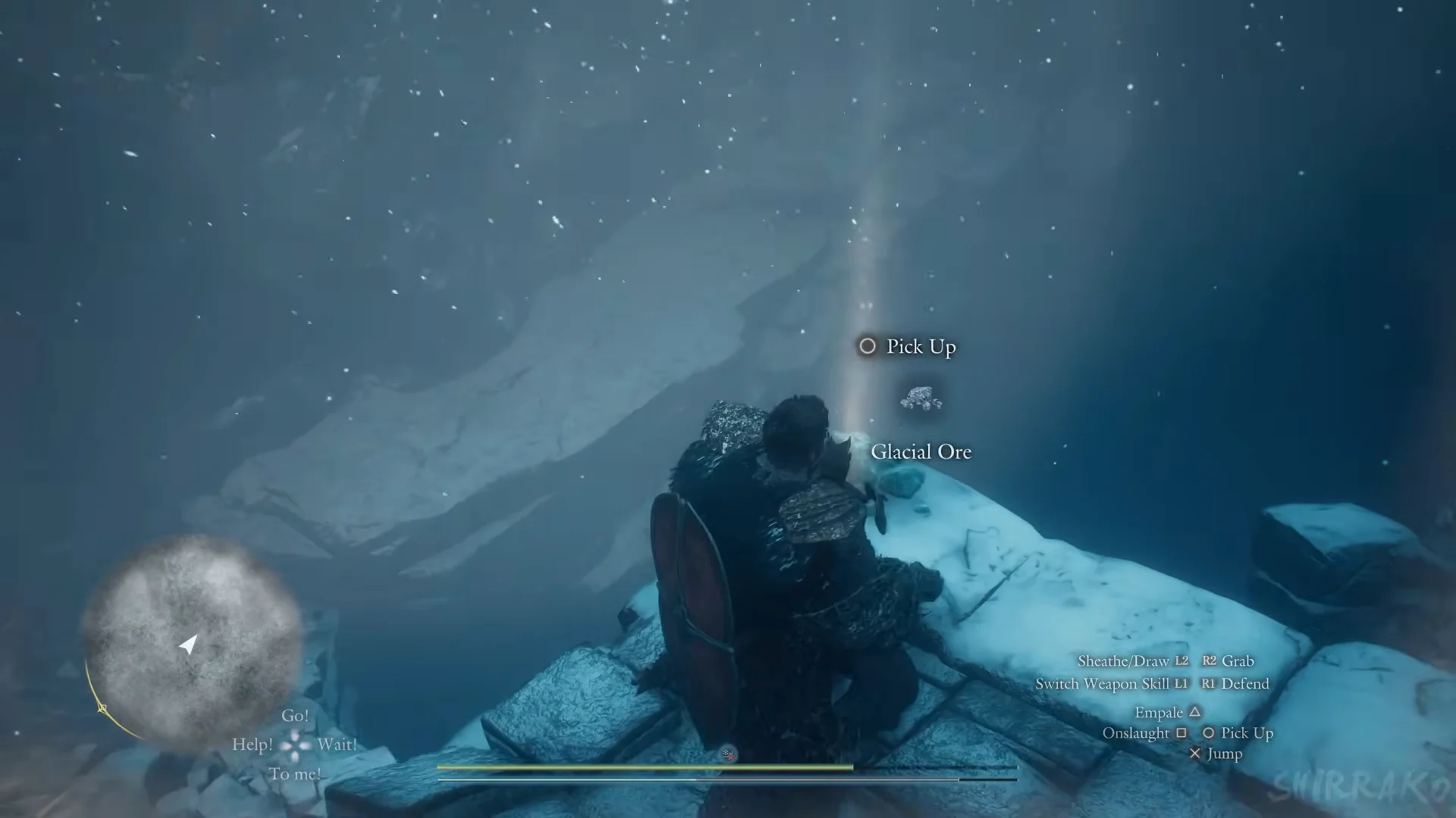 Pick Up Glacial Ore on ruins