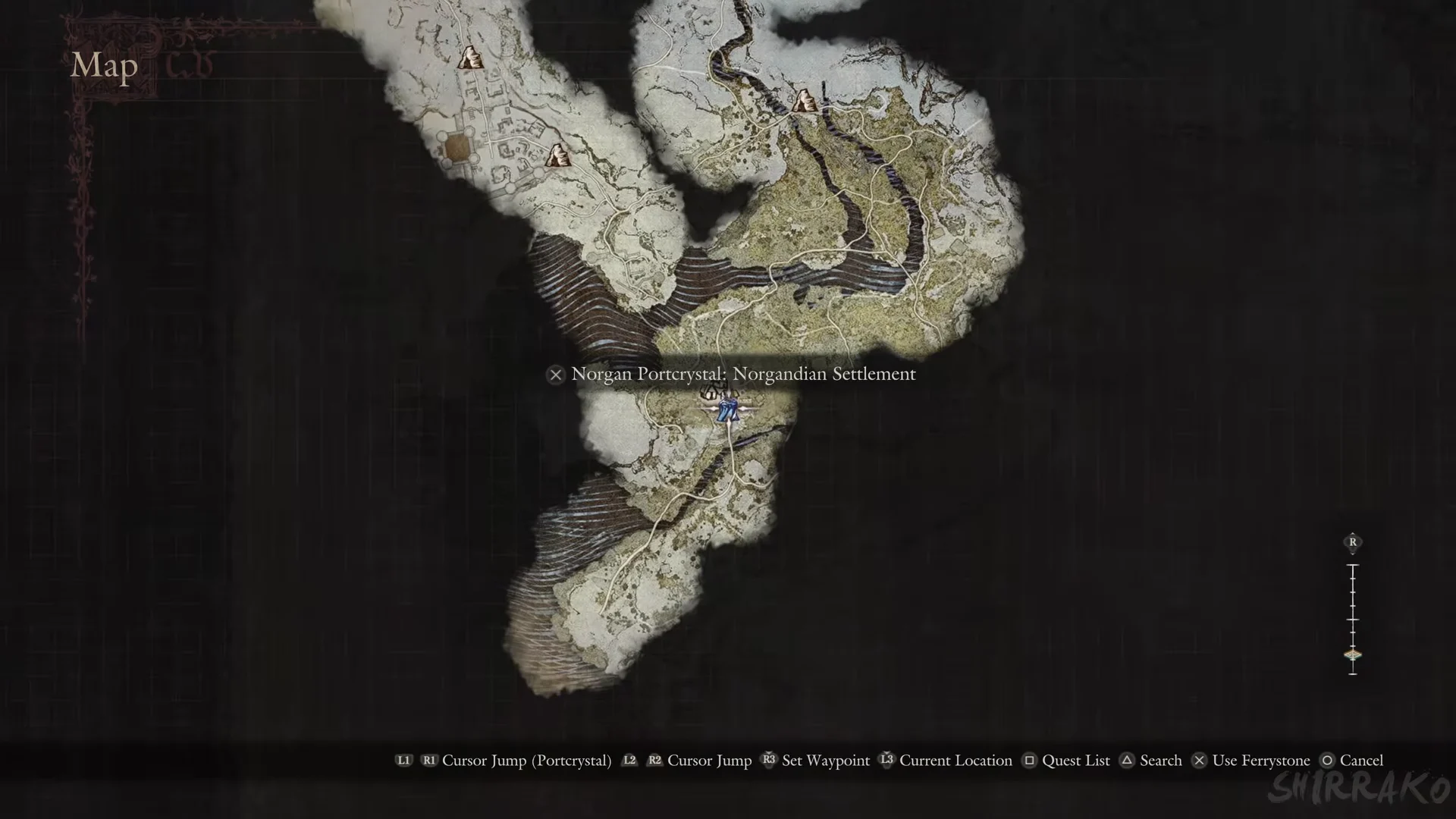 Map label with Use Ferrystone prompt