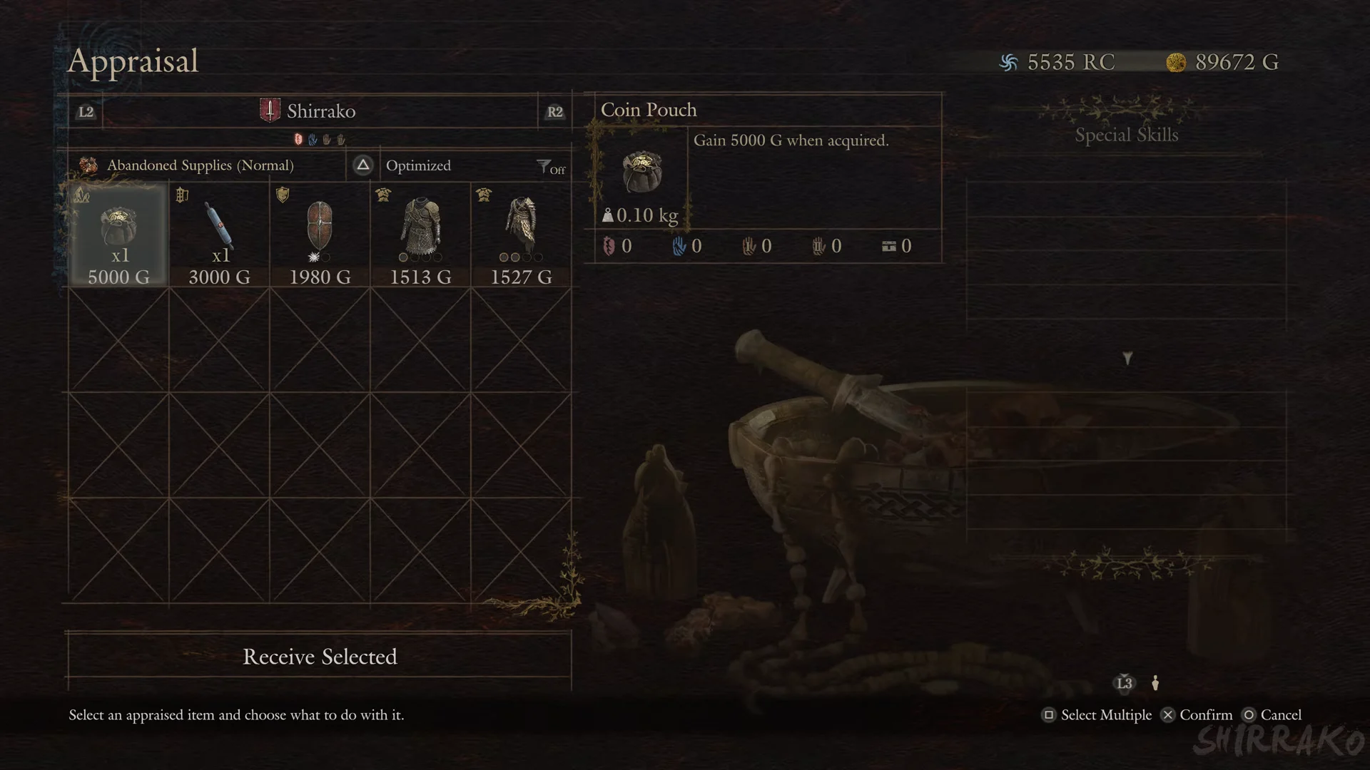 Lv 2 Plastron spoils become body armour