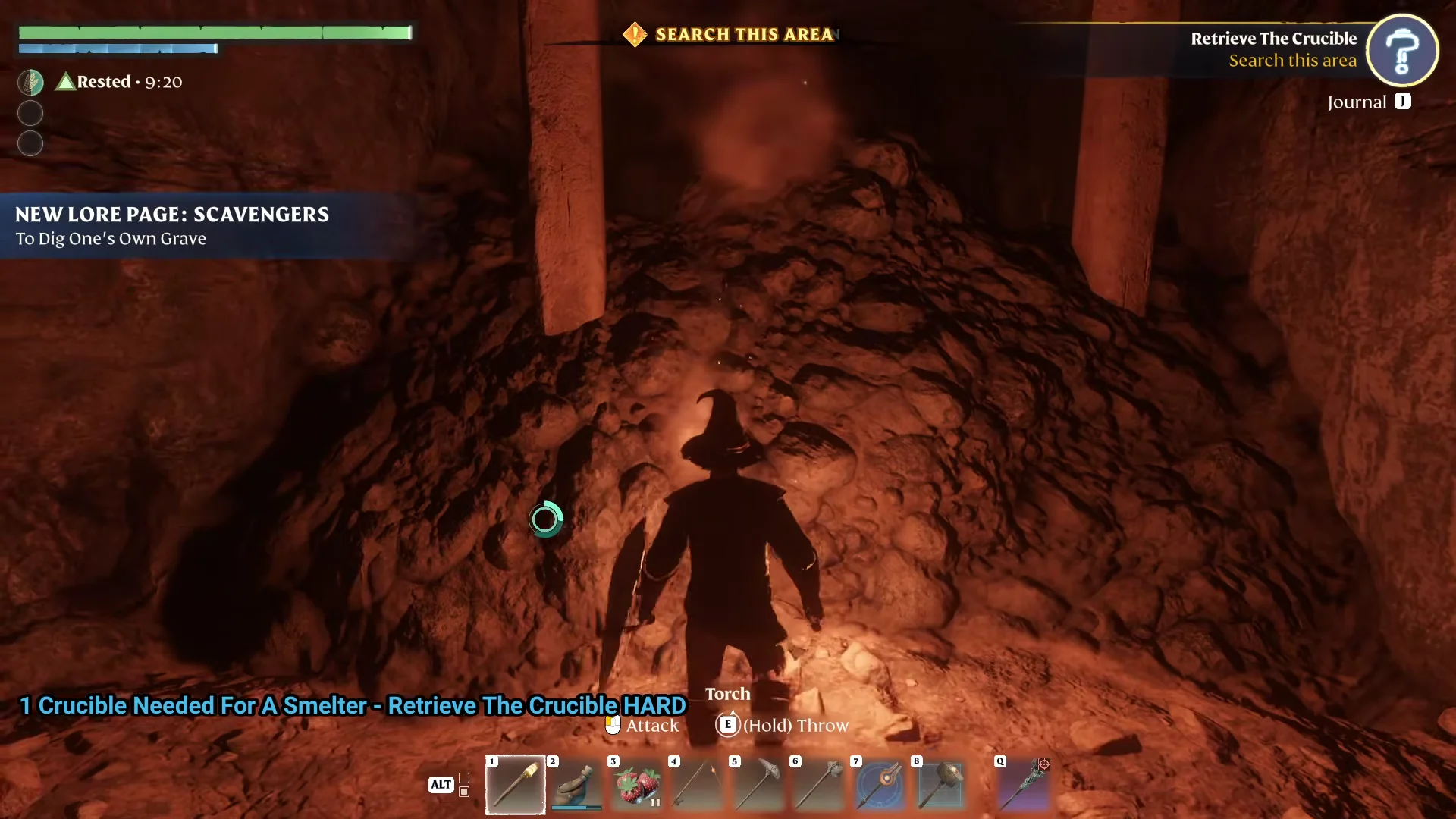 the Search this area spot inside the mine
