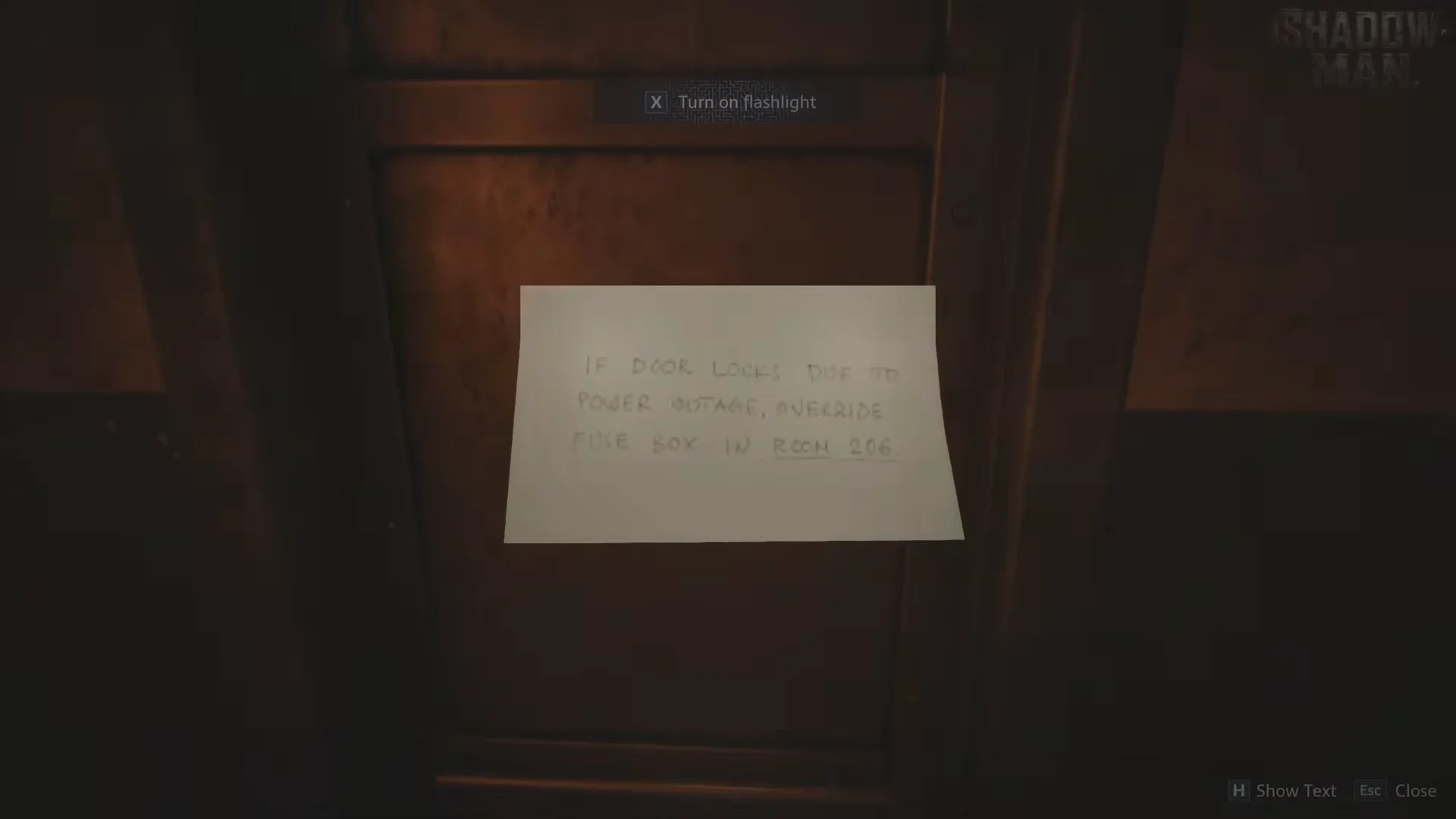 The note on the security door