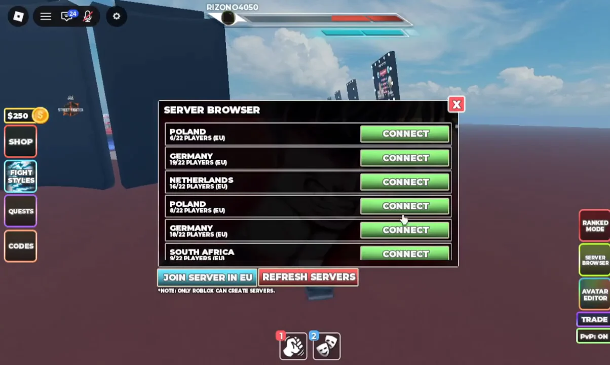 Opening Server Browser