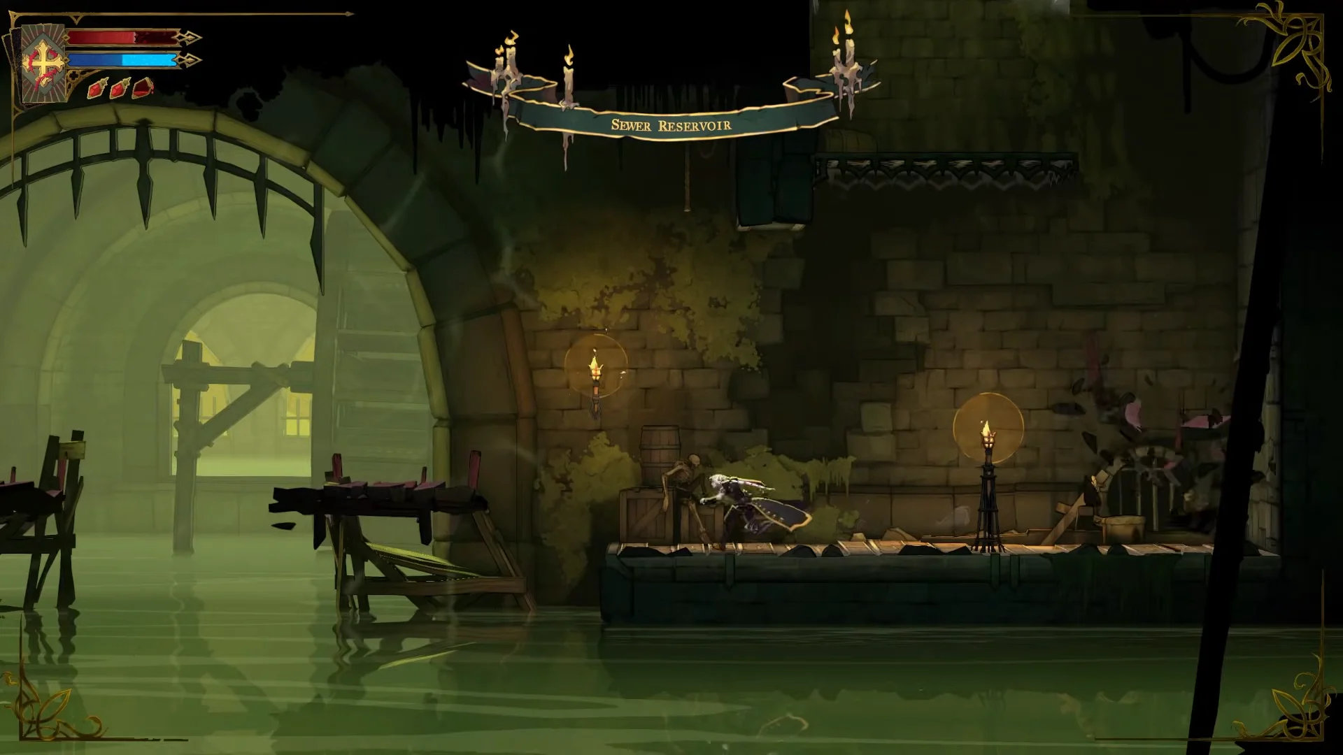 Entering Sewer Reservoir