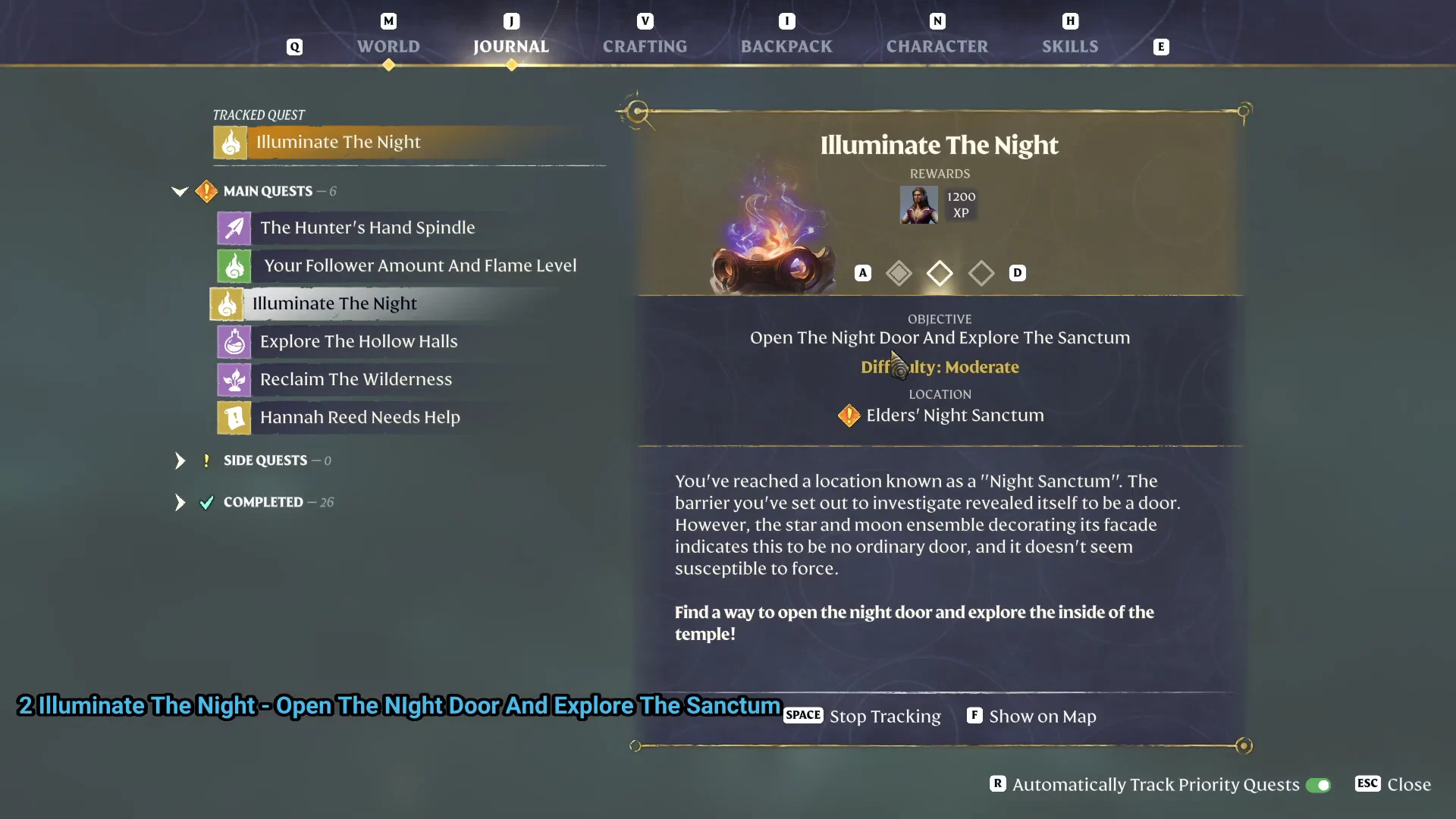 journal Open The Night Door And Explore The Sanctum, location Elders' Night Sanctum