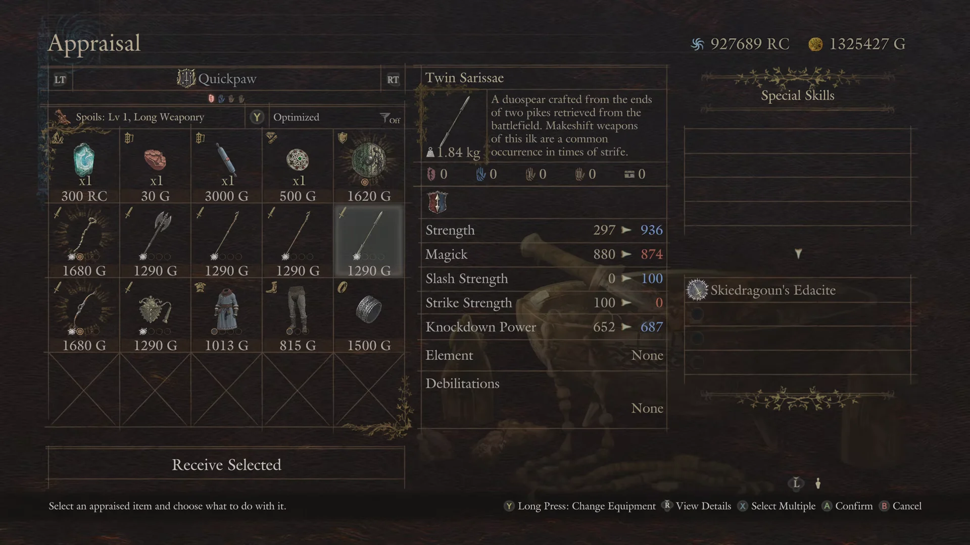 Reviewing Appraised Weapons & Armor