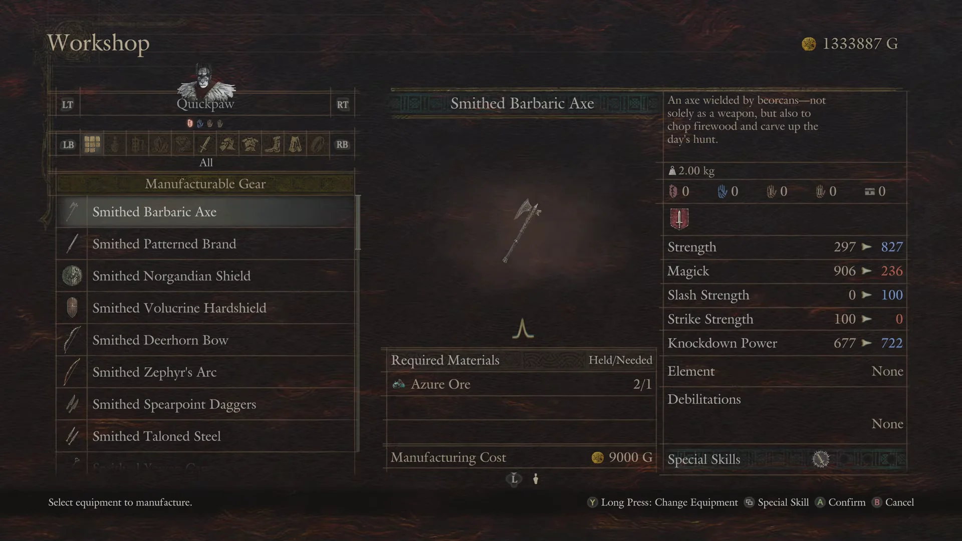 Hal's Shop & Crafting Menu