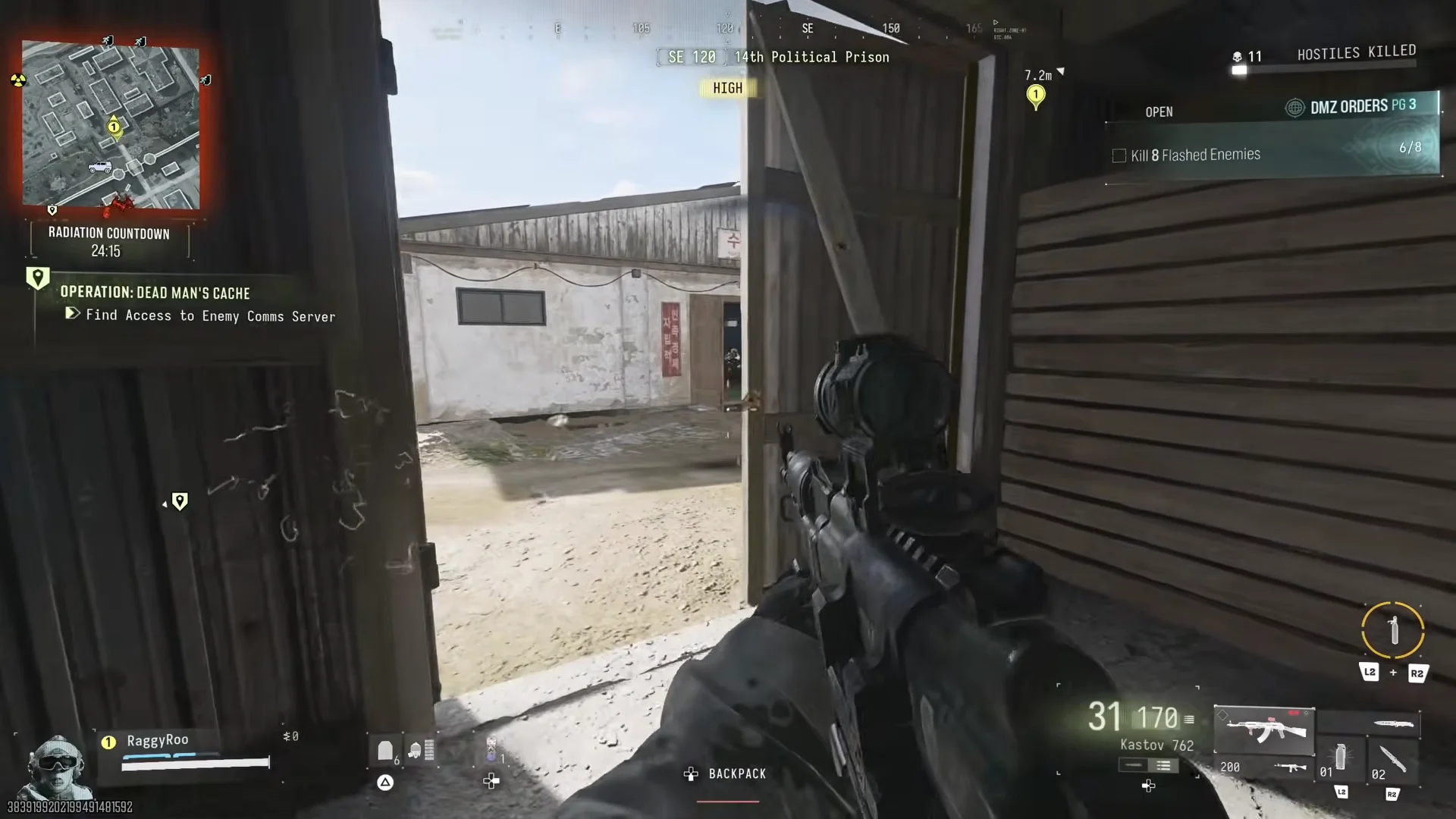 Flashing enemies at prison