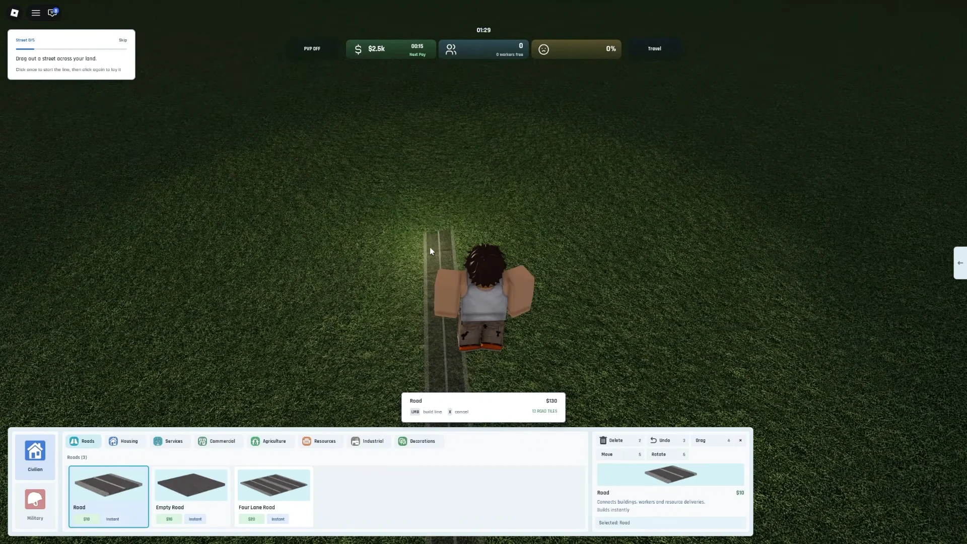 Starting City Construction & Laying Roads