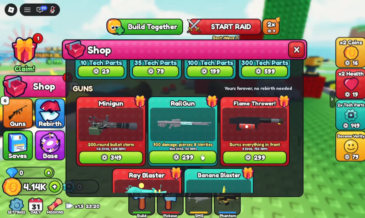 In-Game Shop: Premium Guns