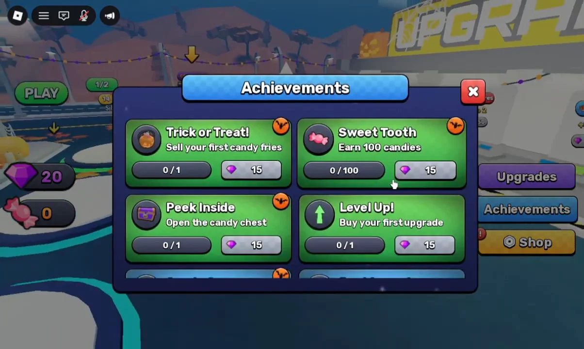 Achievements Menu for Gems