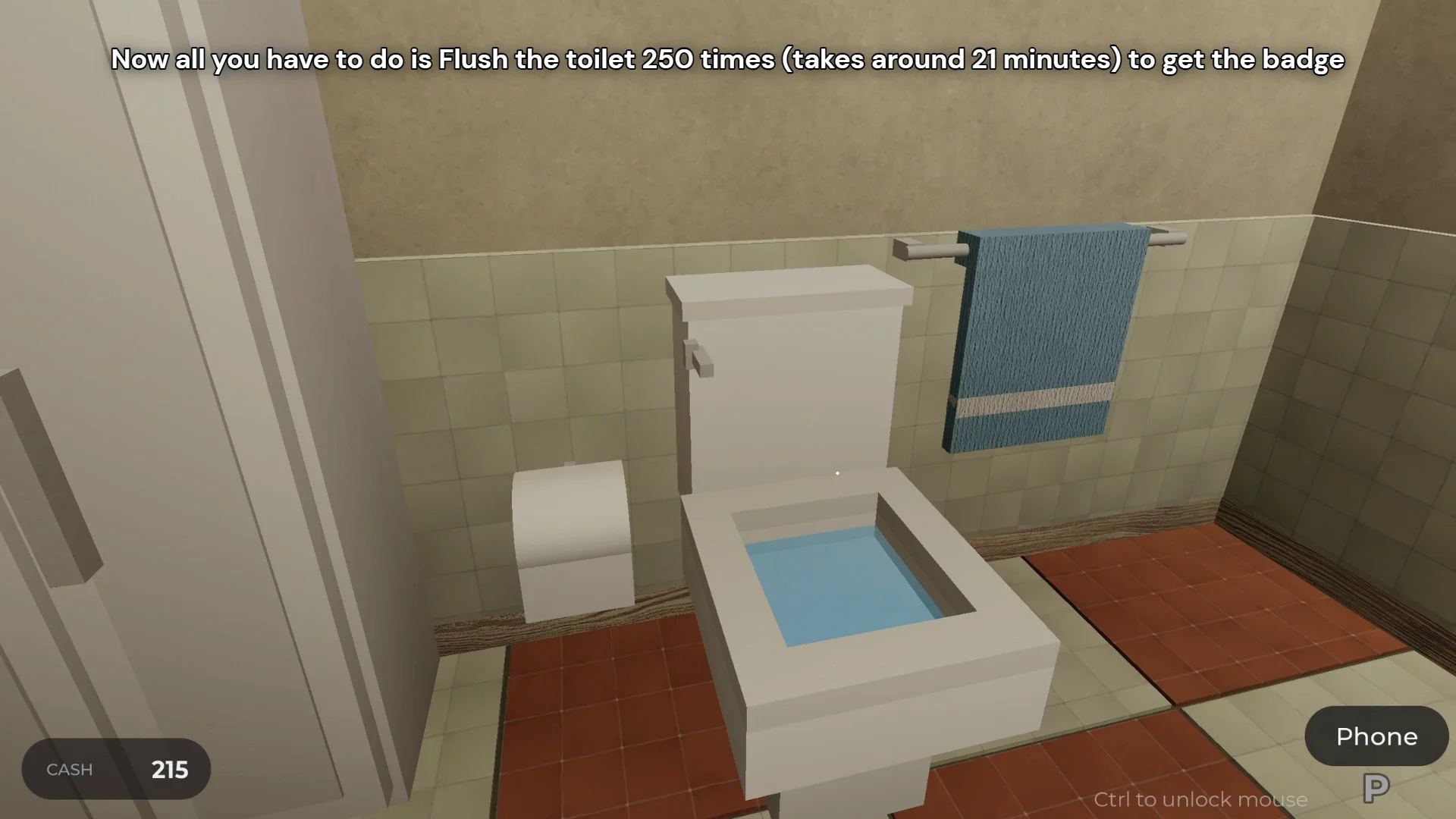 Entering bathroom