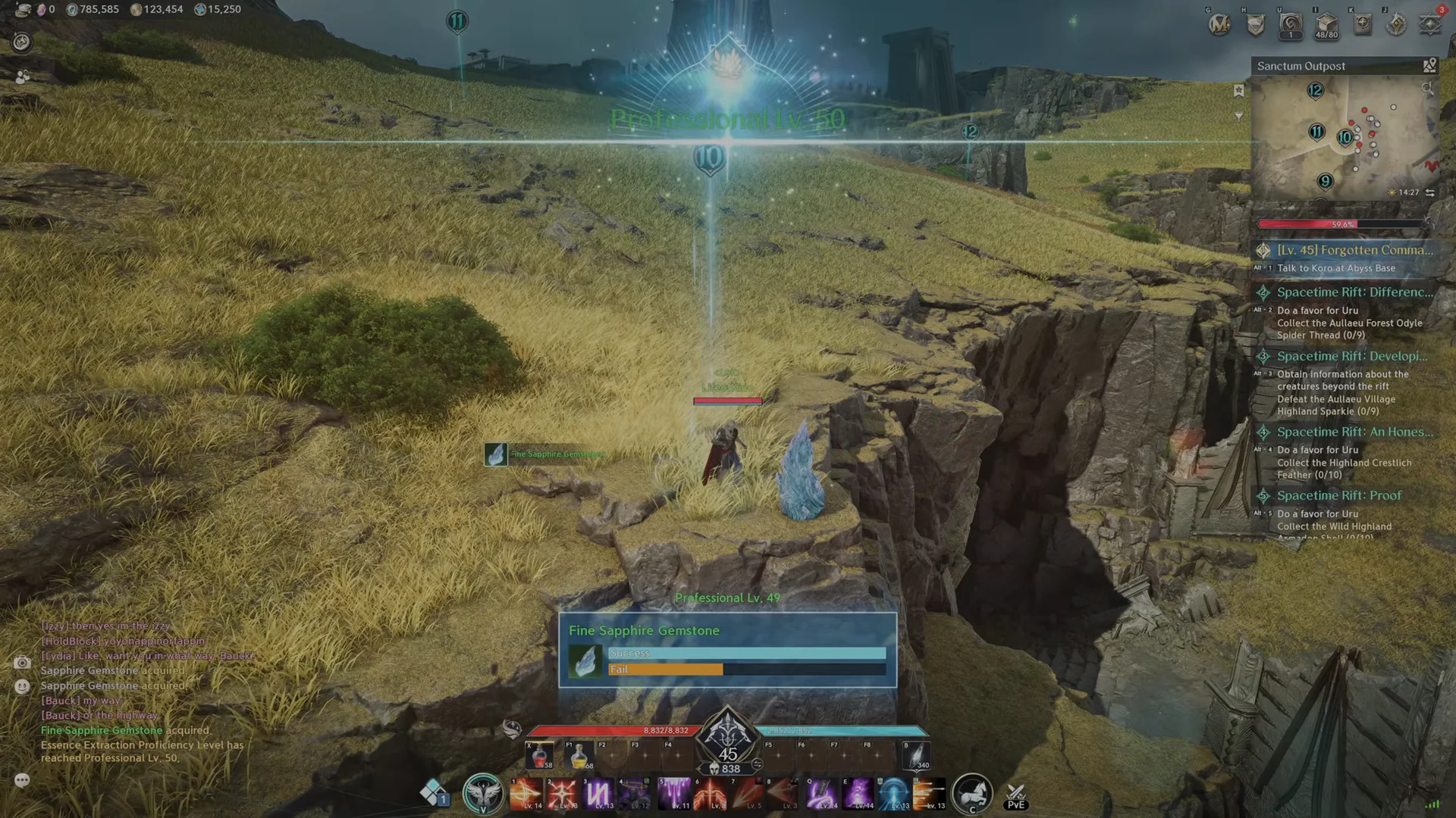 Gathering at marker 10 and leveling up