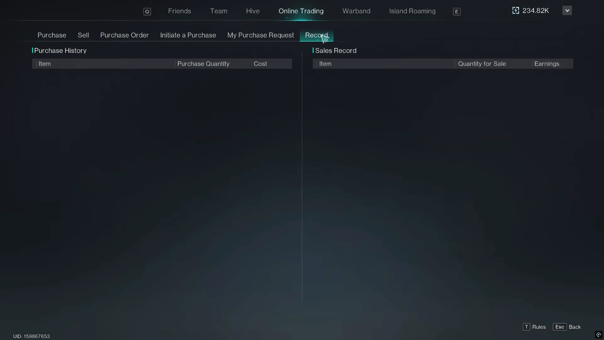 Trade Record History