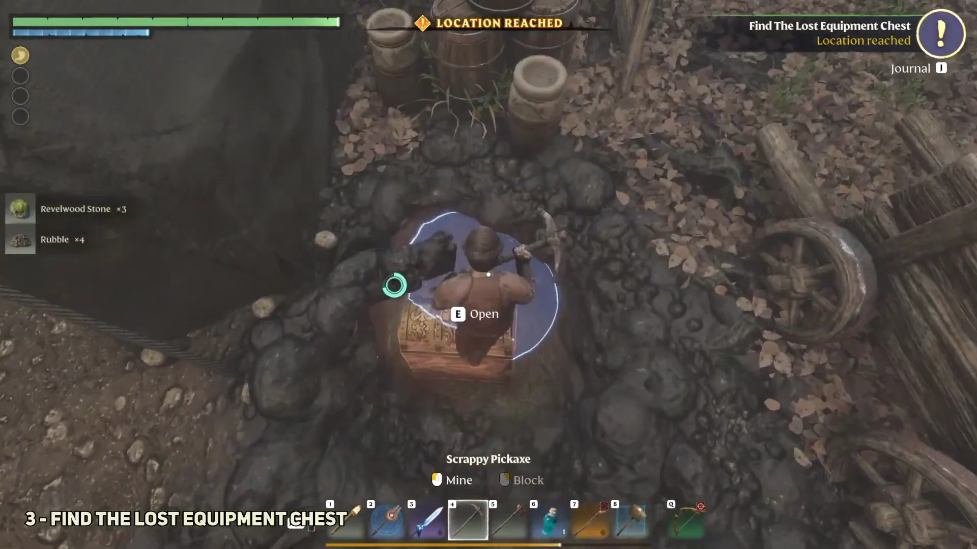 Reaching the camp and digging up the chest