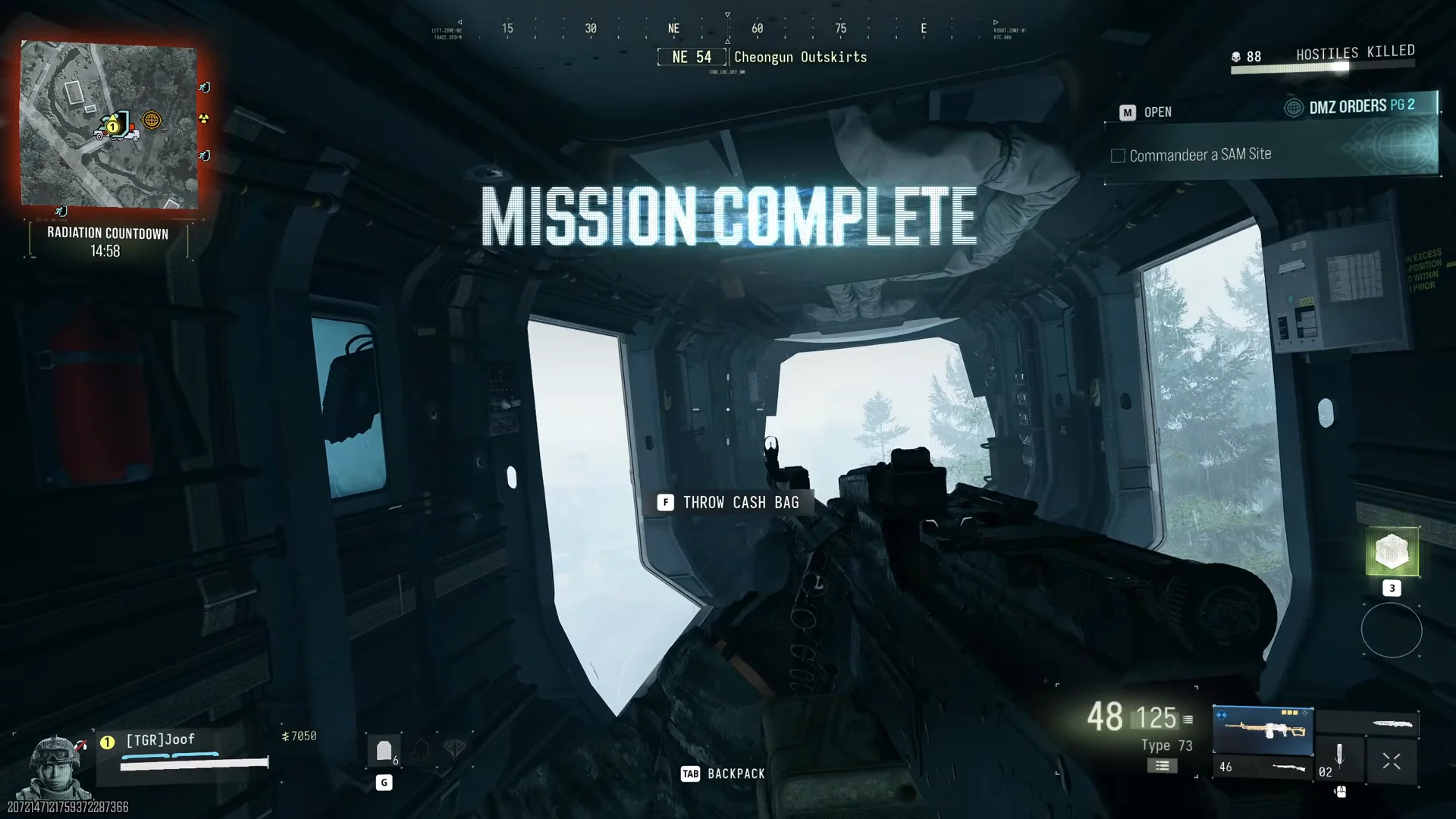 Mission complete in chopper