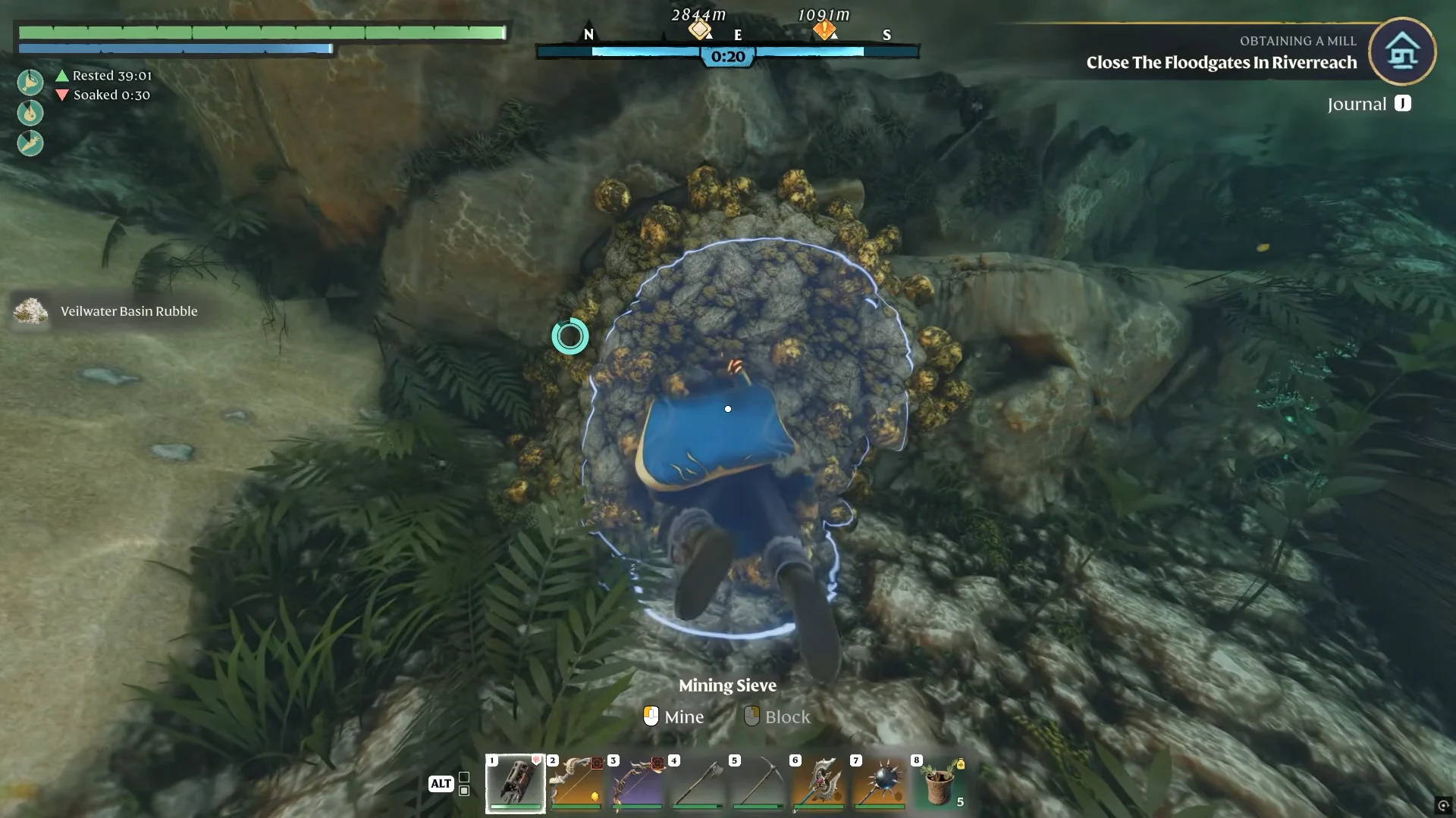 using the Mining Sieve on a gold deposit underwater