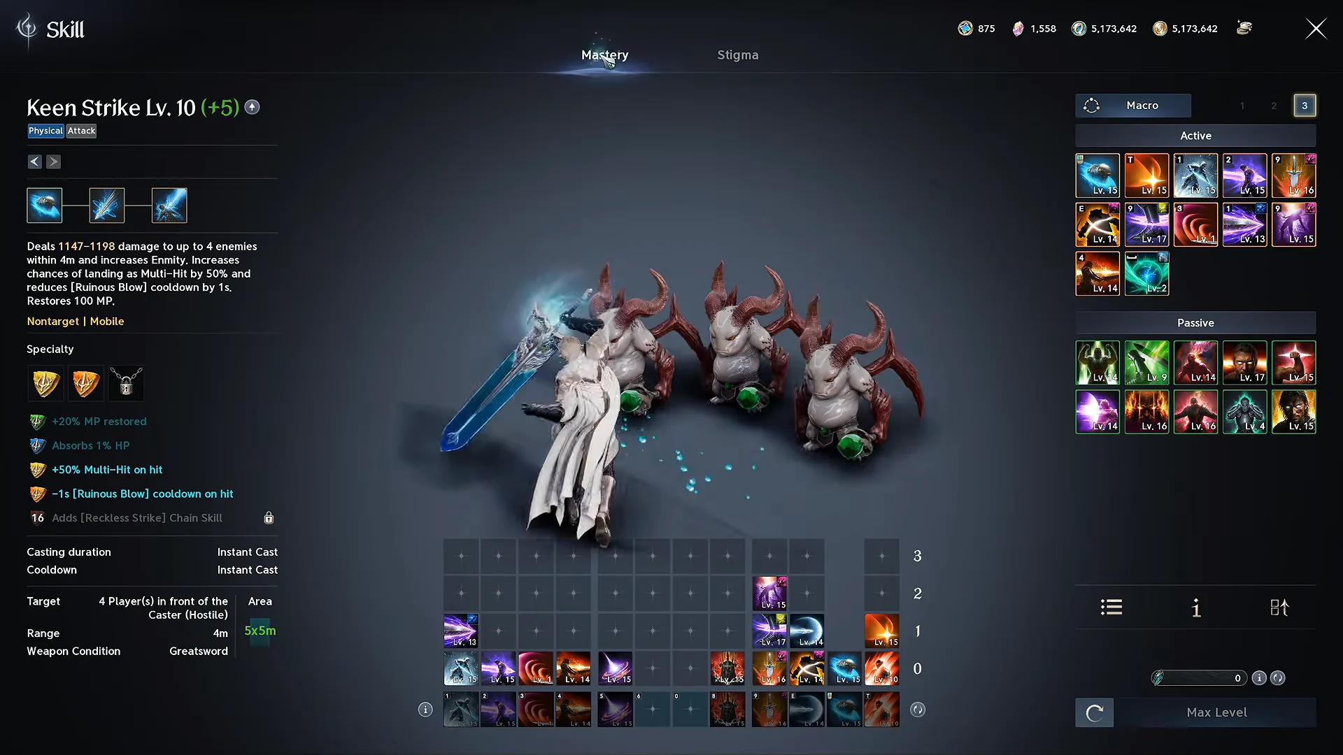 Pre-Lv. 16 Active Mastery Skills