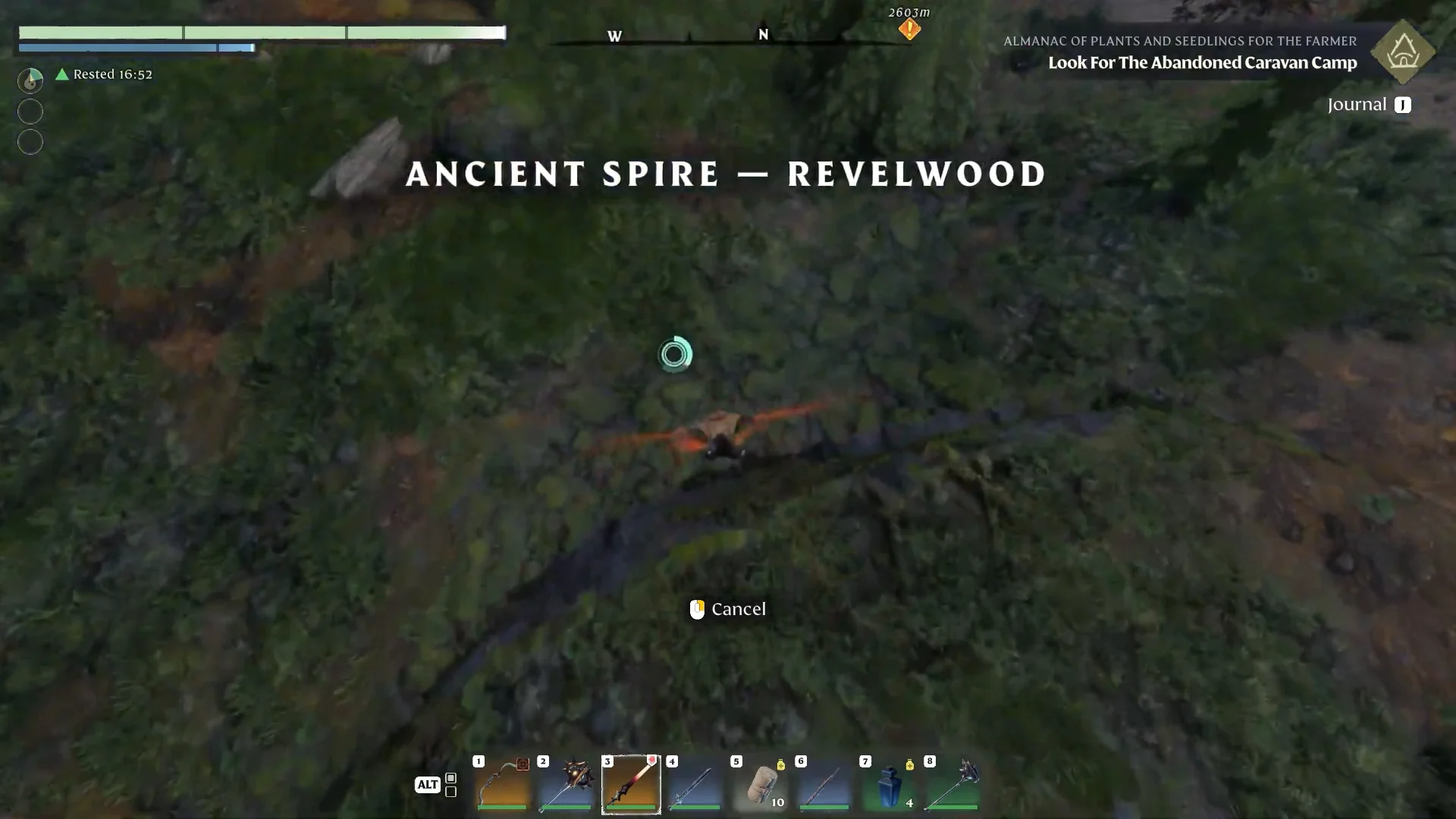 Gliding down from the Ancient Spire in the Revelwood