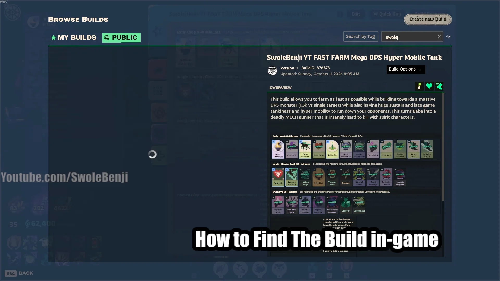 How to Find The Build in-game