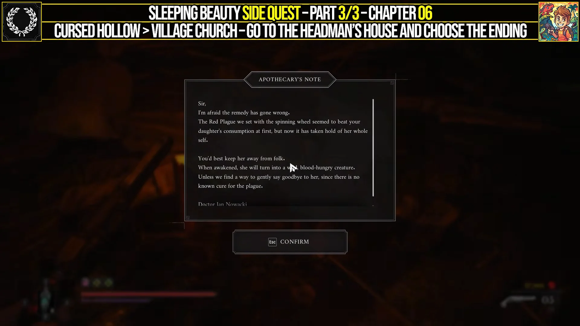 Unlocking Chamber & Finding Apothecary's Note