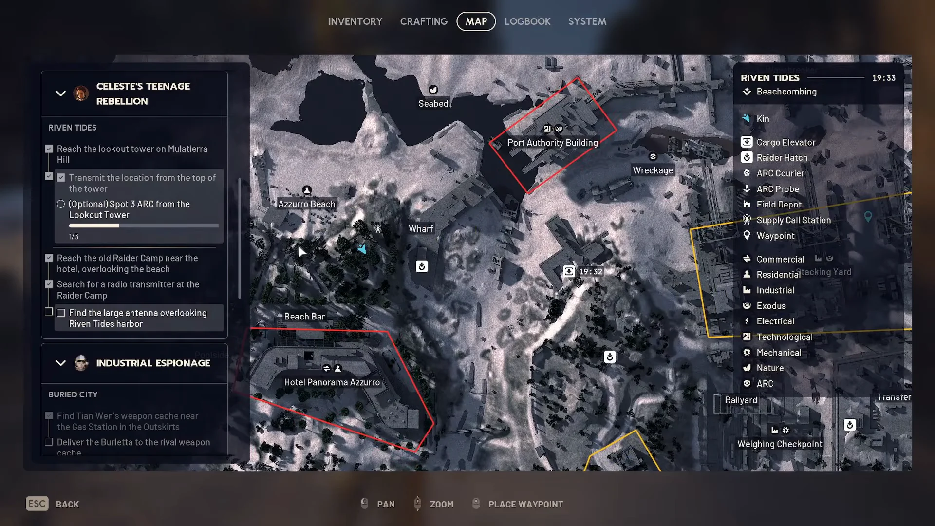 Map Zoom of Raider Camp Location