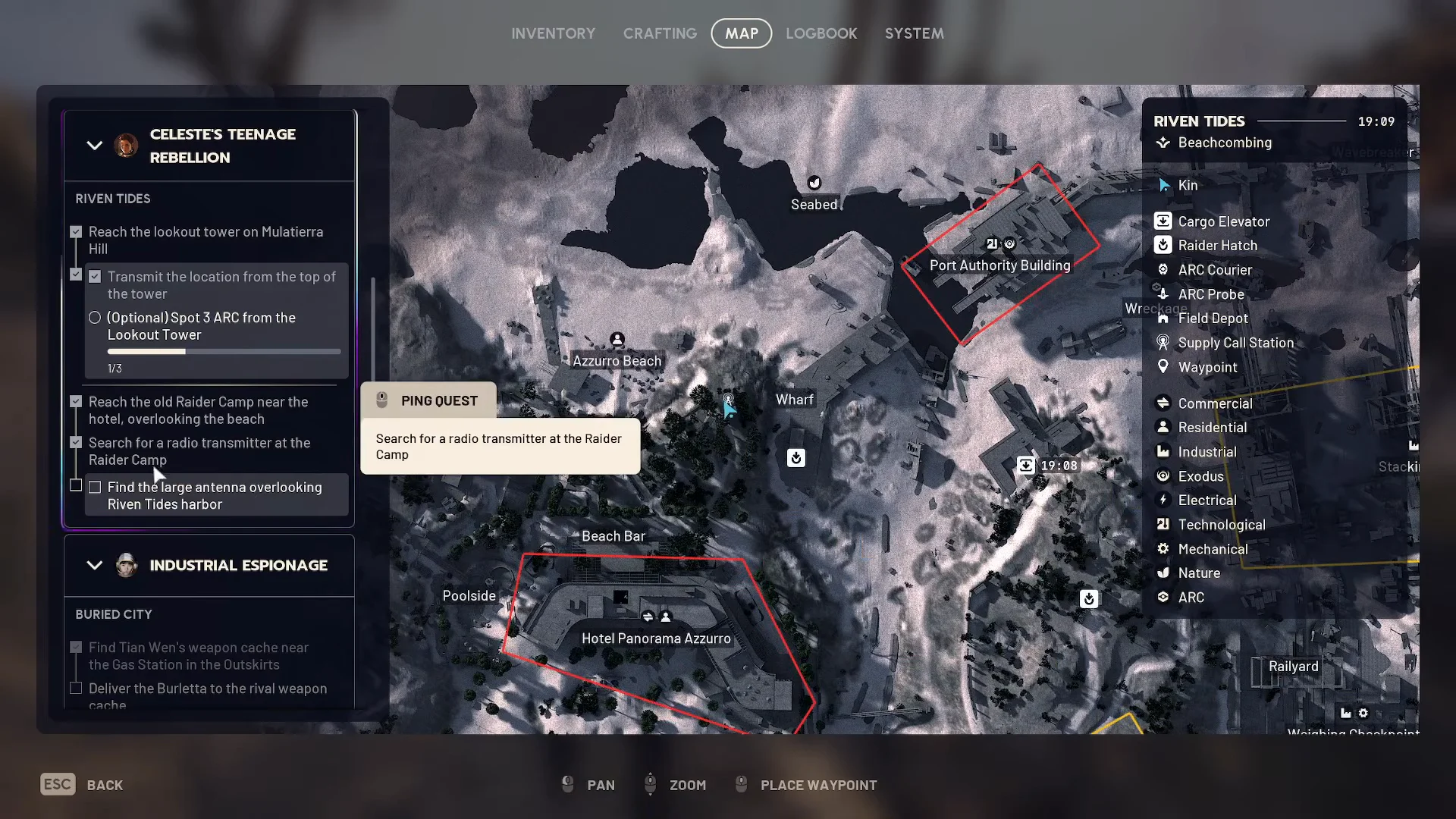 Quest Log Verification on Map