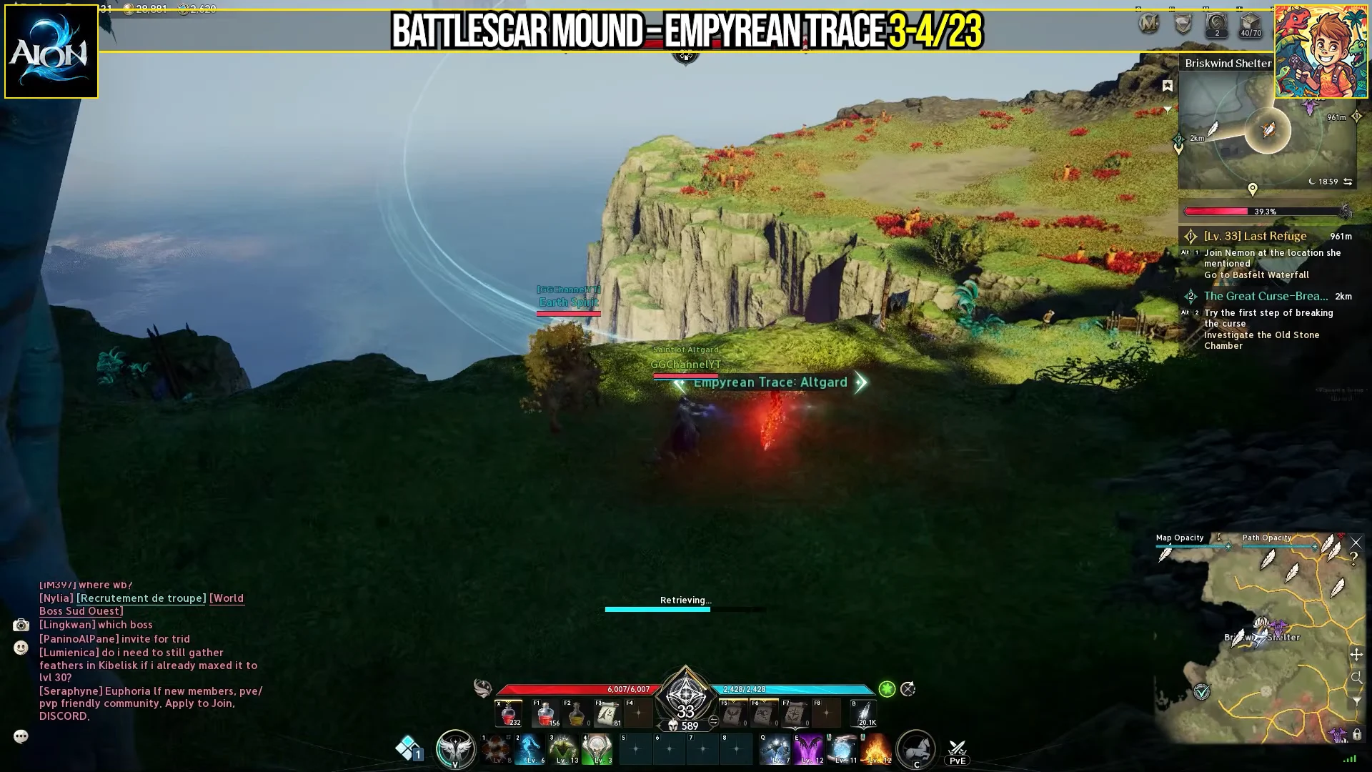 Empyrean Trace 3 & 4/23 Map & Gathering