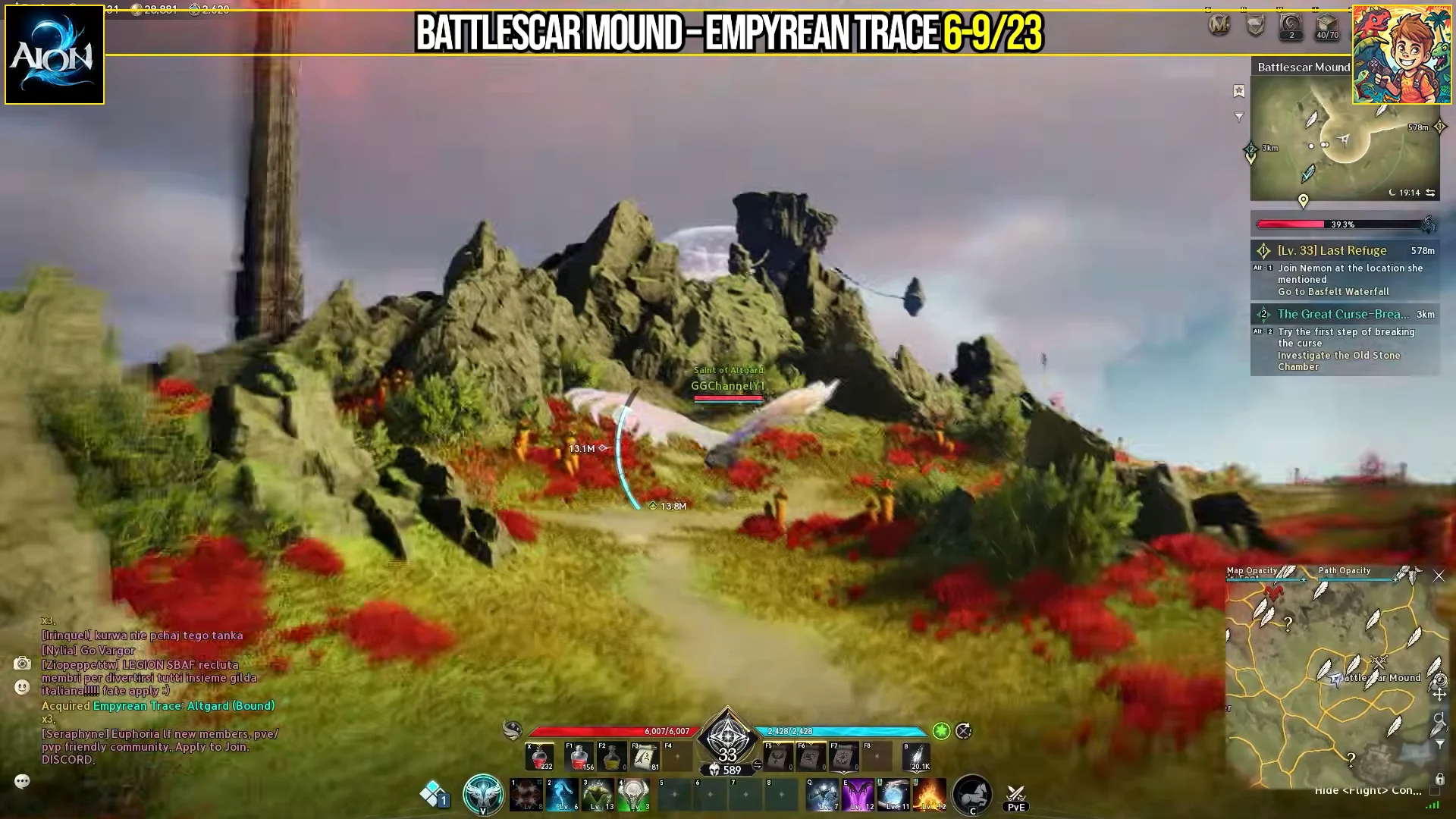 Empyrean Trace 6 to 9/23 Map & Gathering