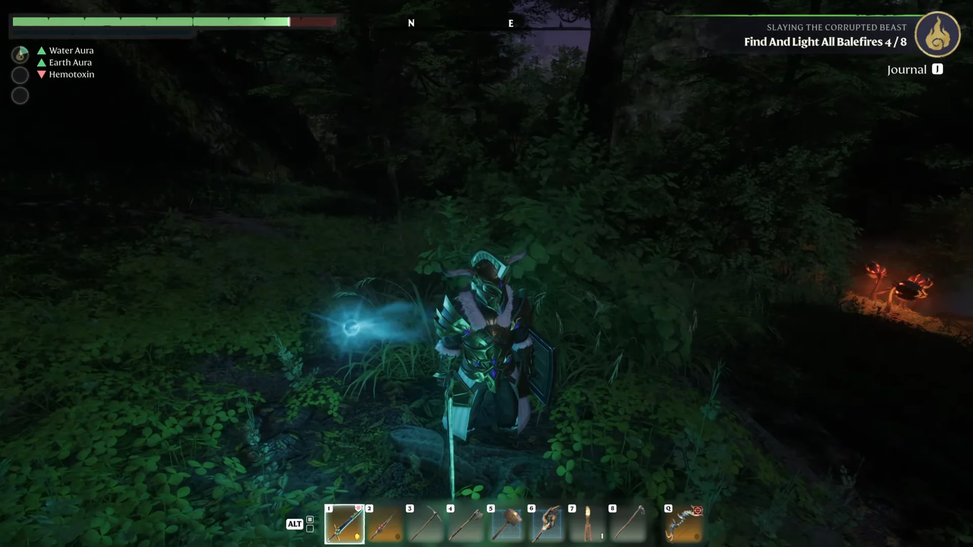 searching bushes at night for moths