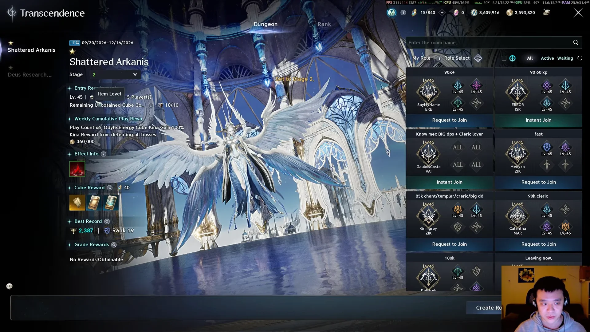 Transcendence stages for Arcana cards