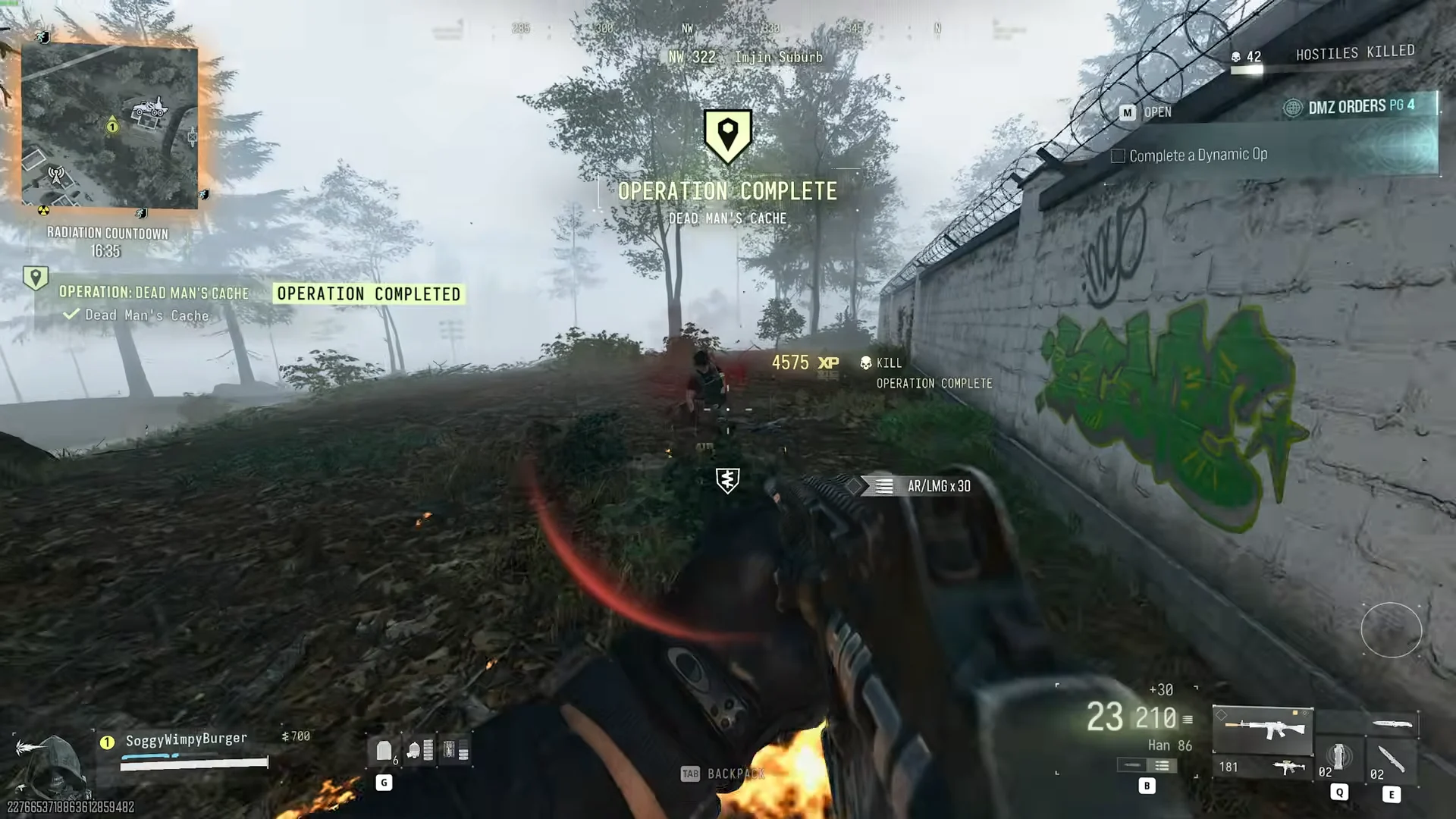 Dead Man's Cache operation complete