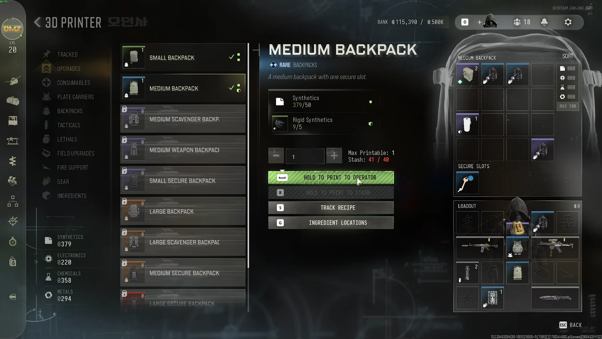 Medium Backpack printed