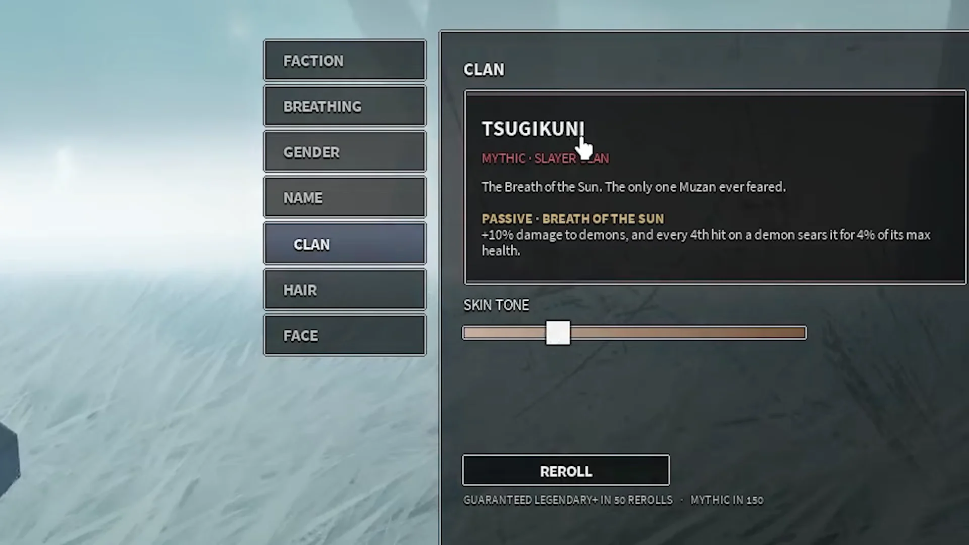 Character Customization & Rolling