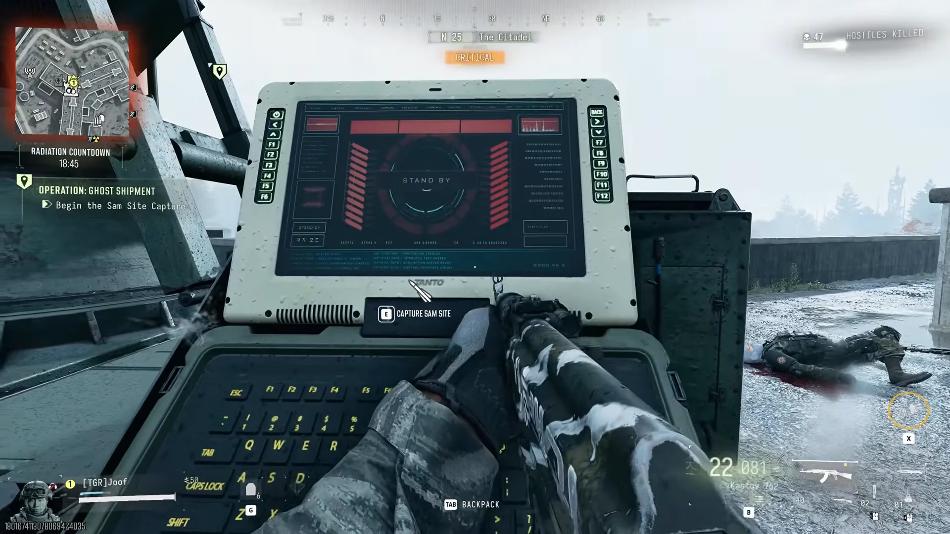 Capture SAM site laptop