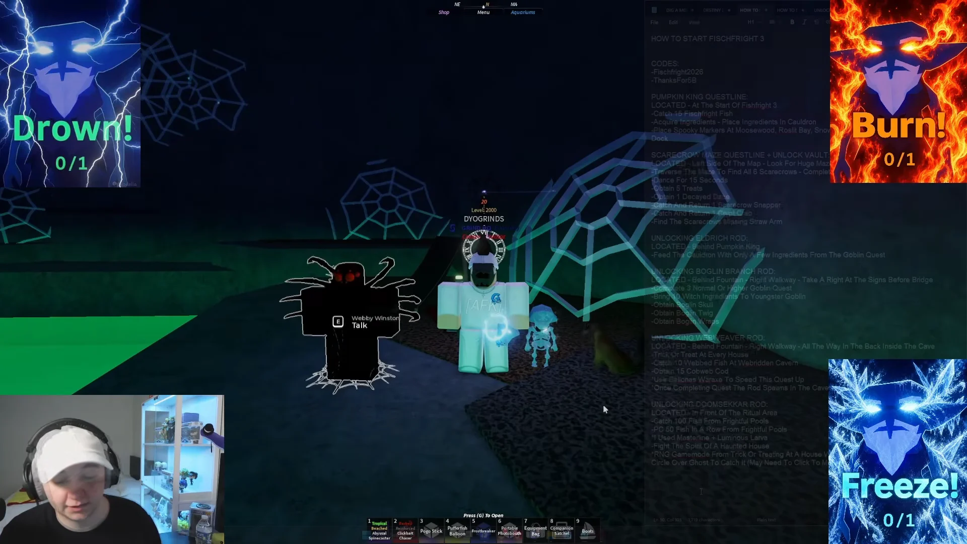 Webridden Cavern Questline