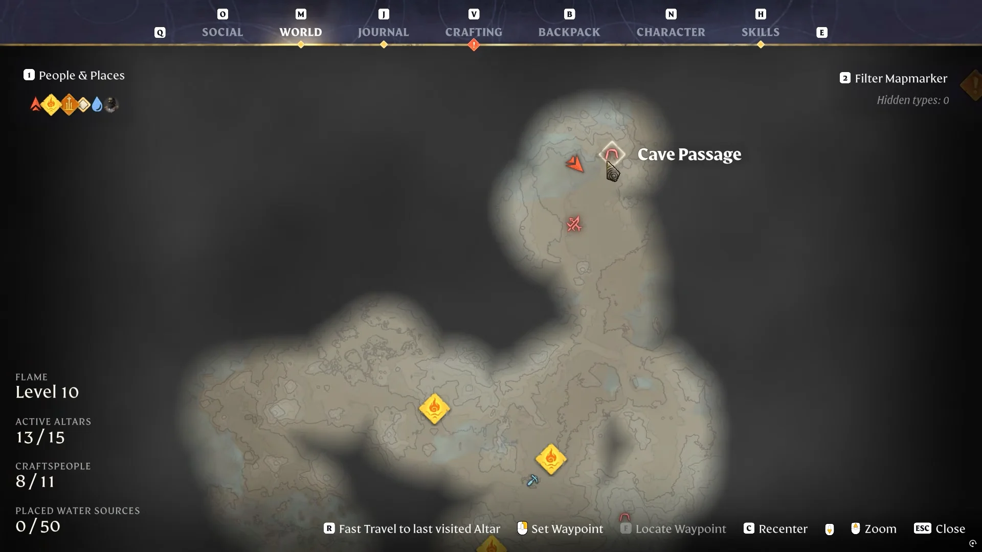 Map Route to Cave Passage