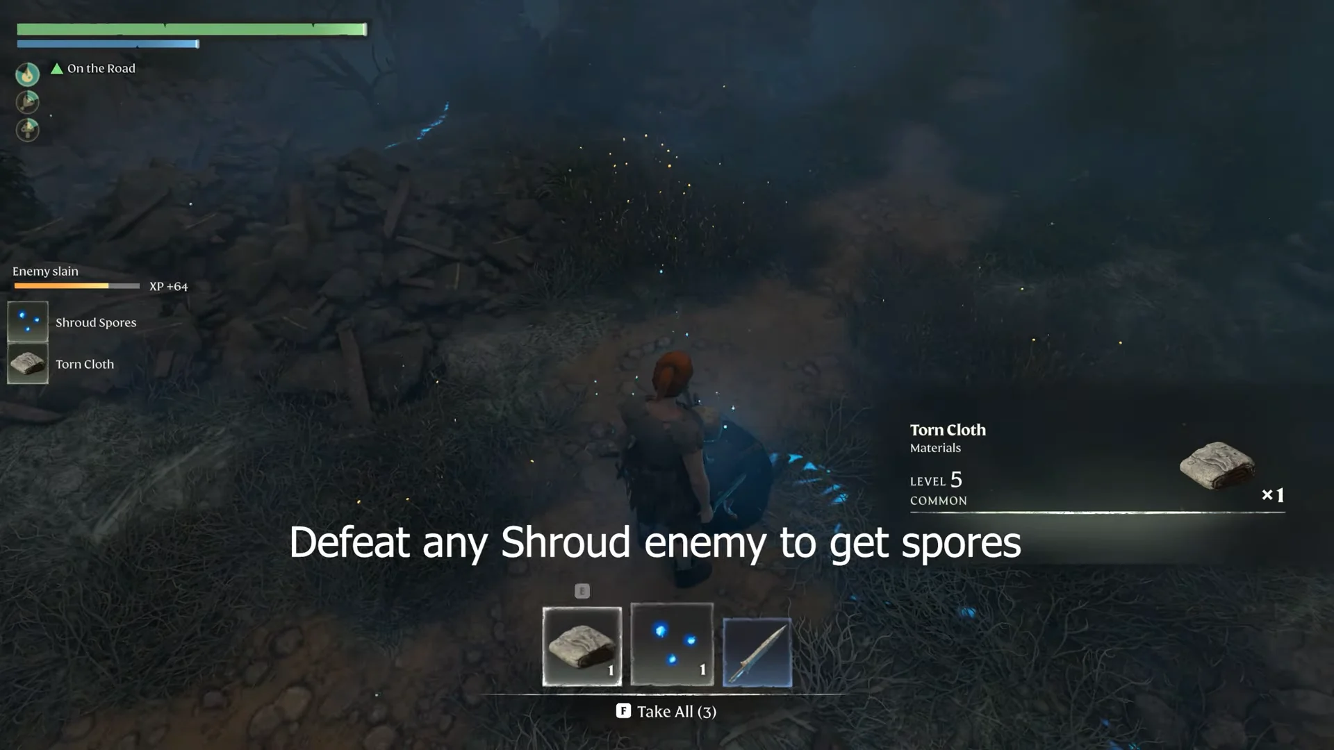 defeating a Shroud enemy for Shroud Spores