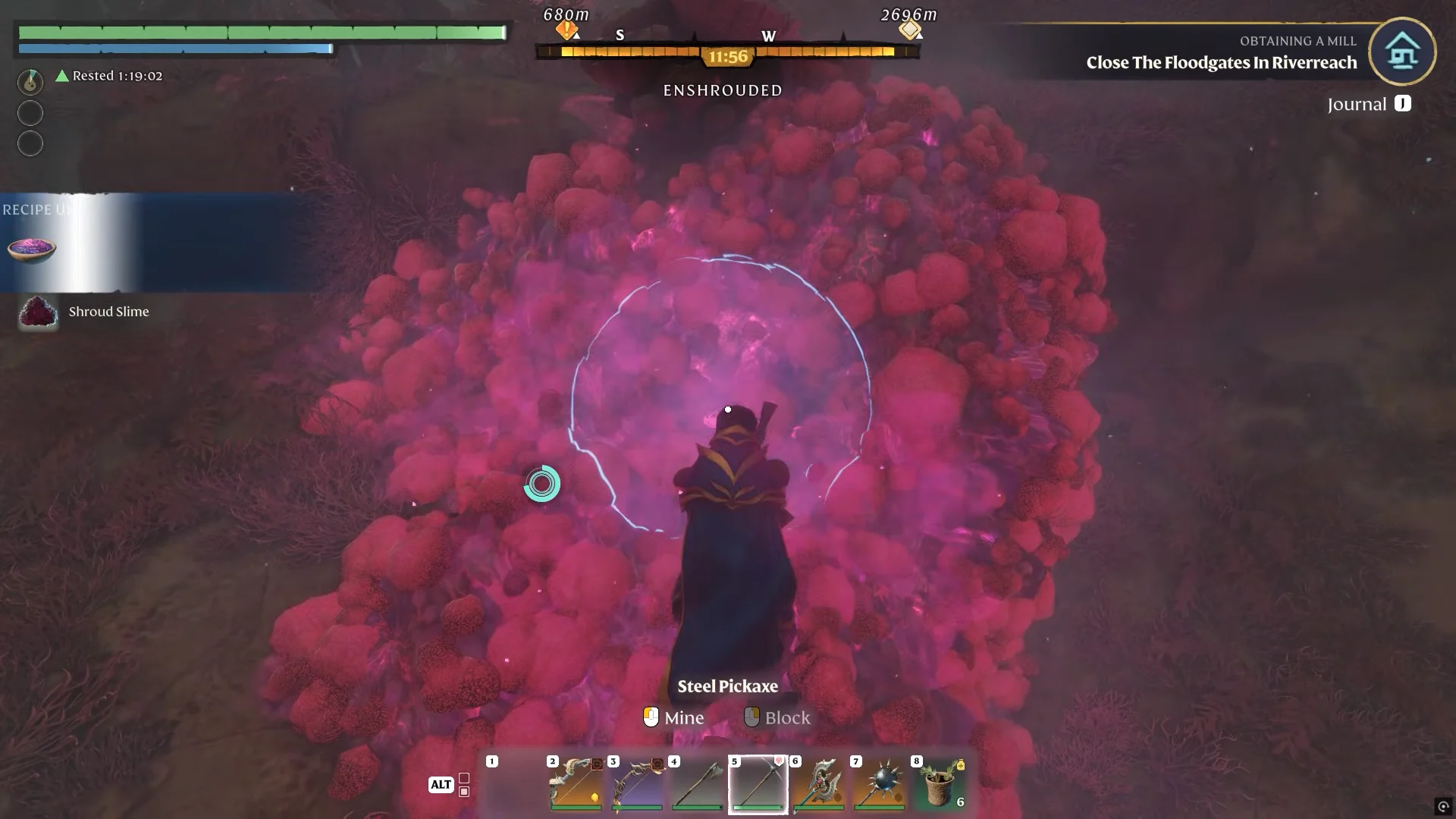 Shroud Slime picked up and the Shroud Sludge recipe unlocked at the Alchemist