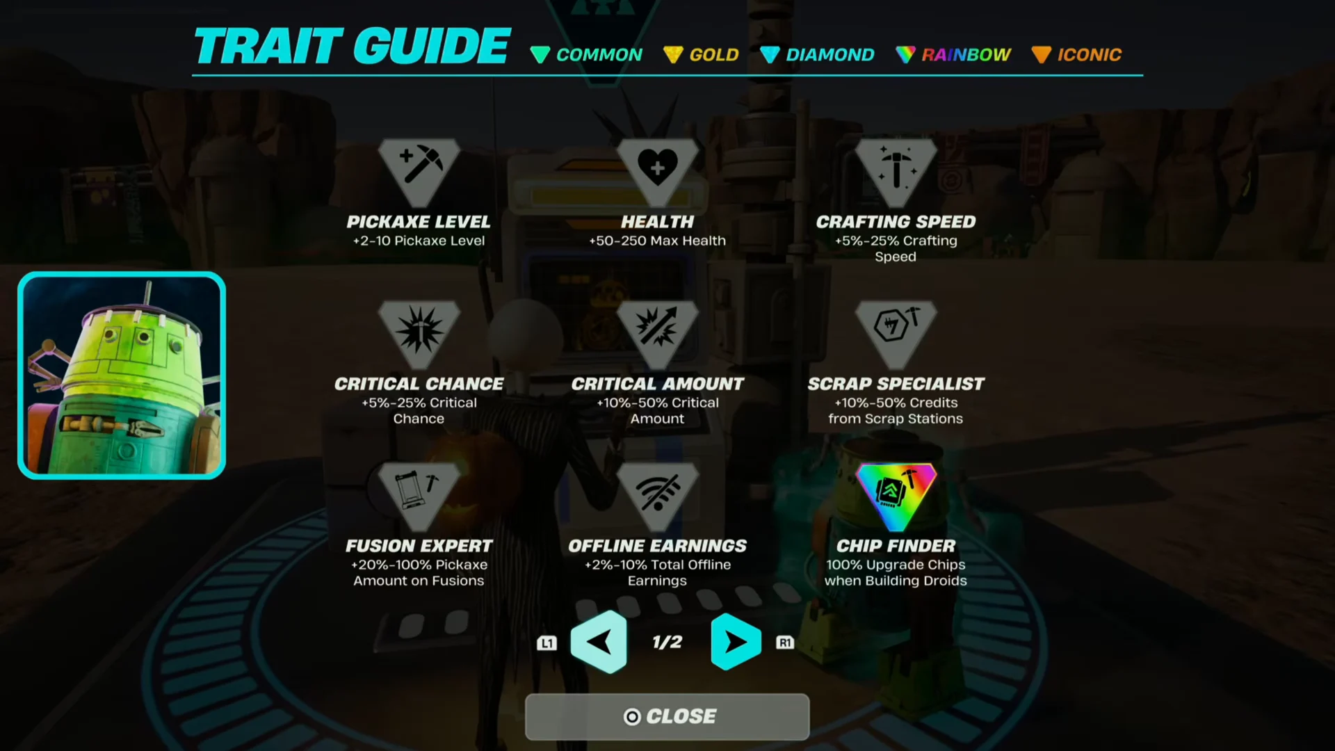 Droid Trait Scanner Machine