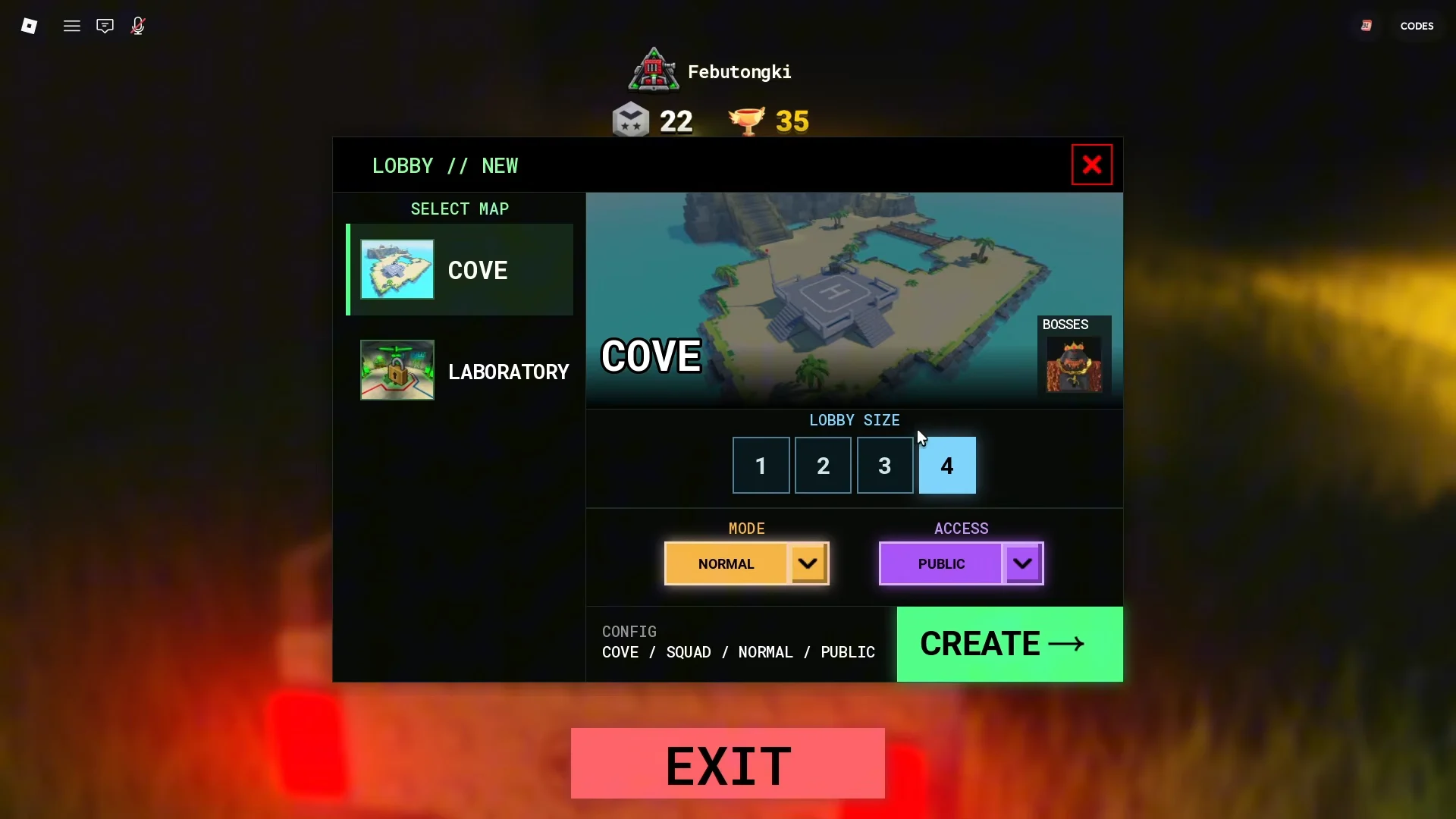 Lobby setup